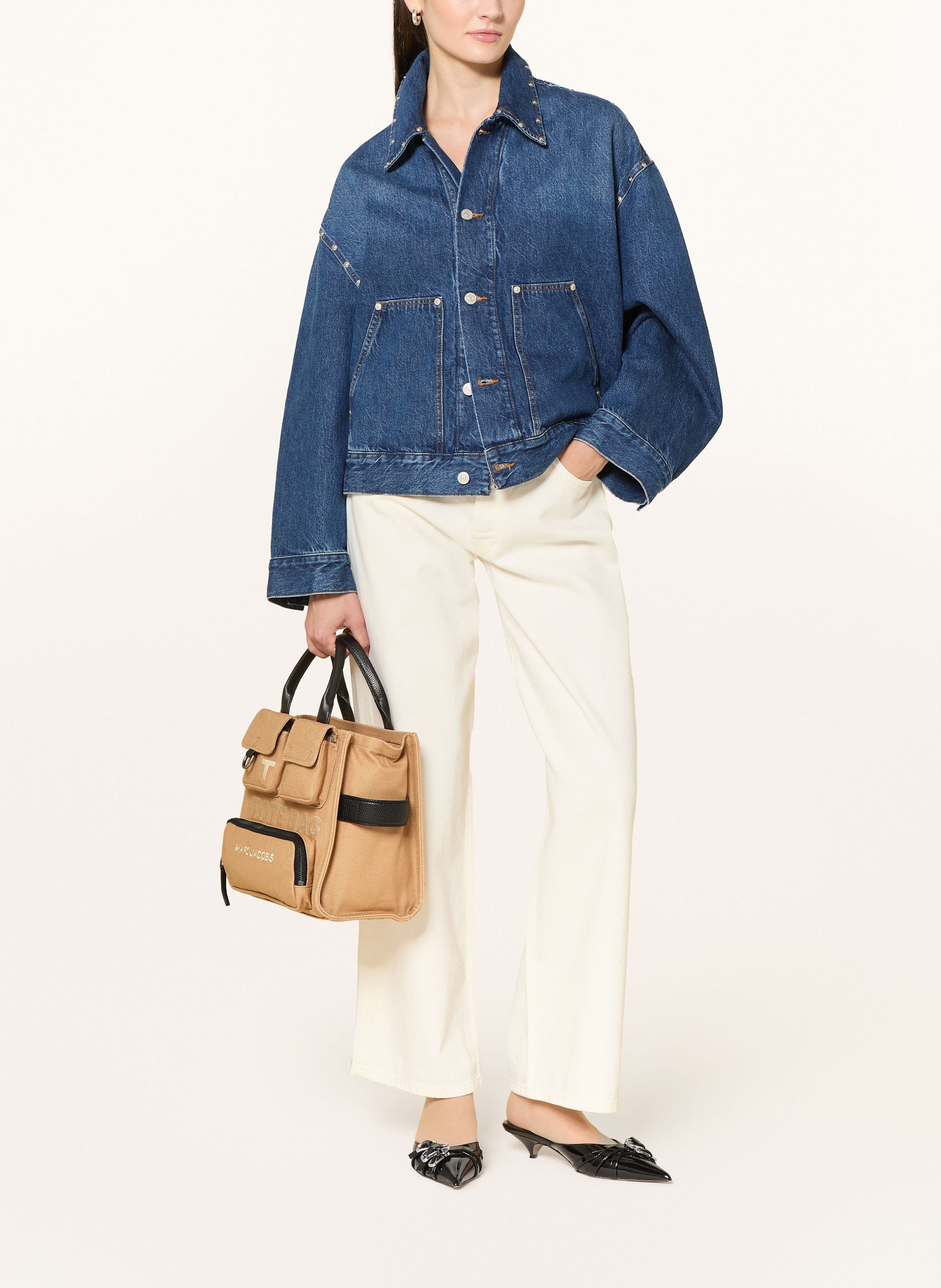 Thumbnail - Marc Jacobs Umhängetasche The Cargo Canvas Medium Tote Bag beige