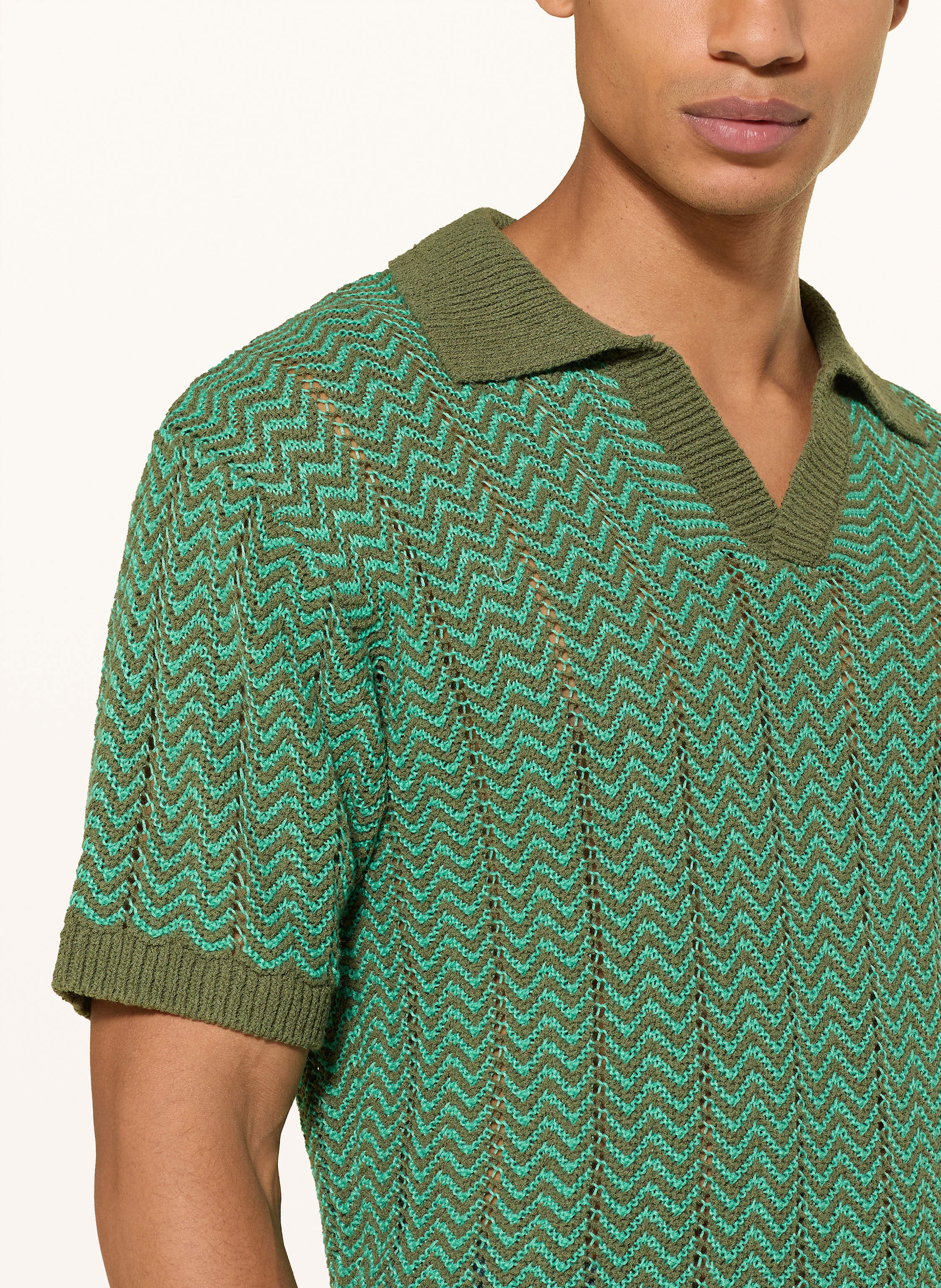 Thumbnail - Scotch & Soda Strick-Poloshirt gruen