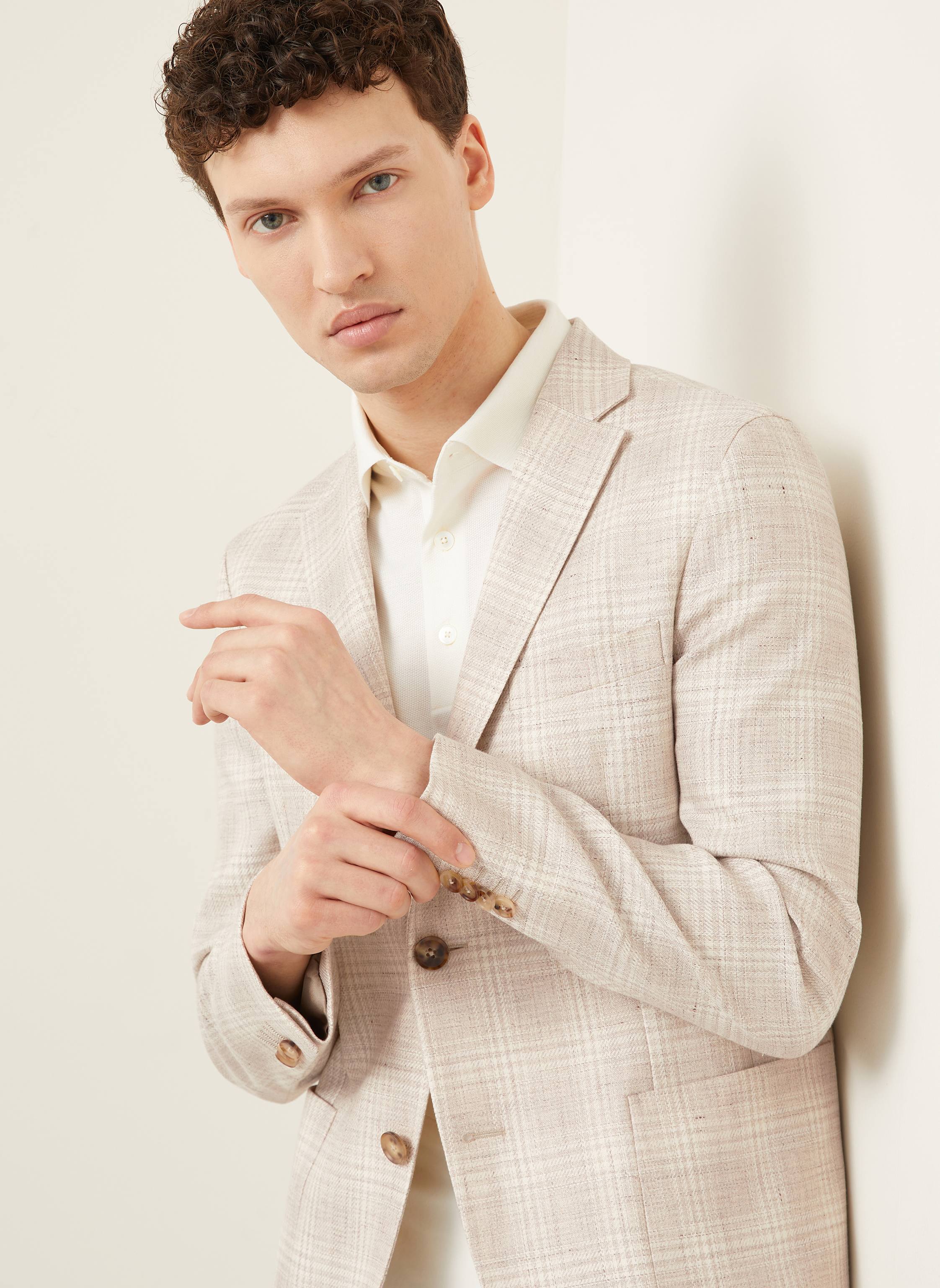 Thumbnail - Zegna Sakko Extra Slim Fit Mit Leinen beige