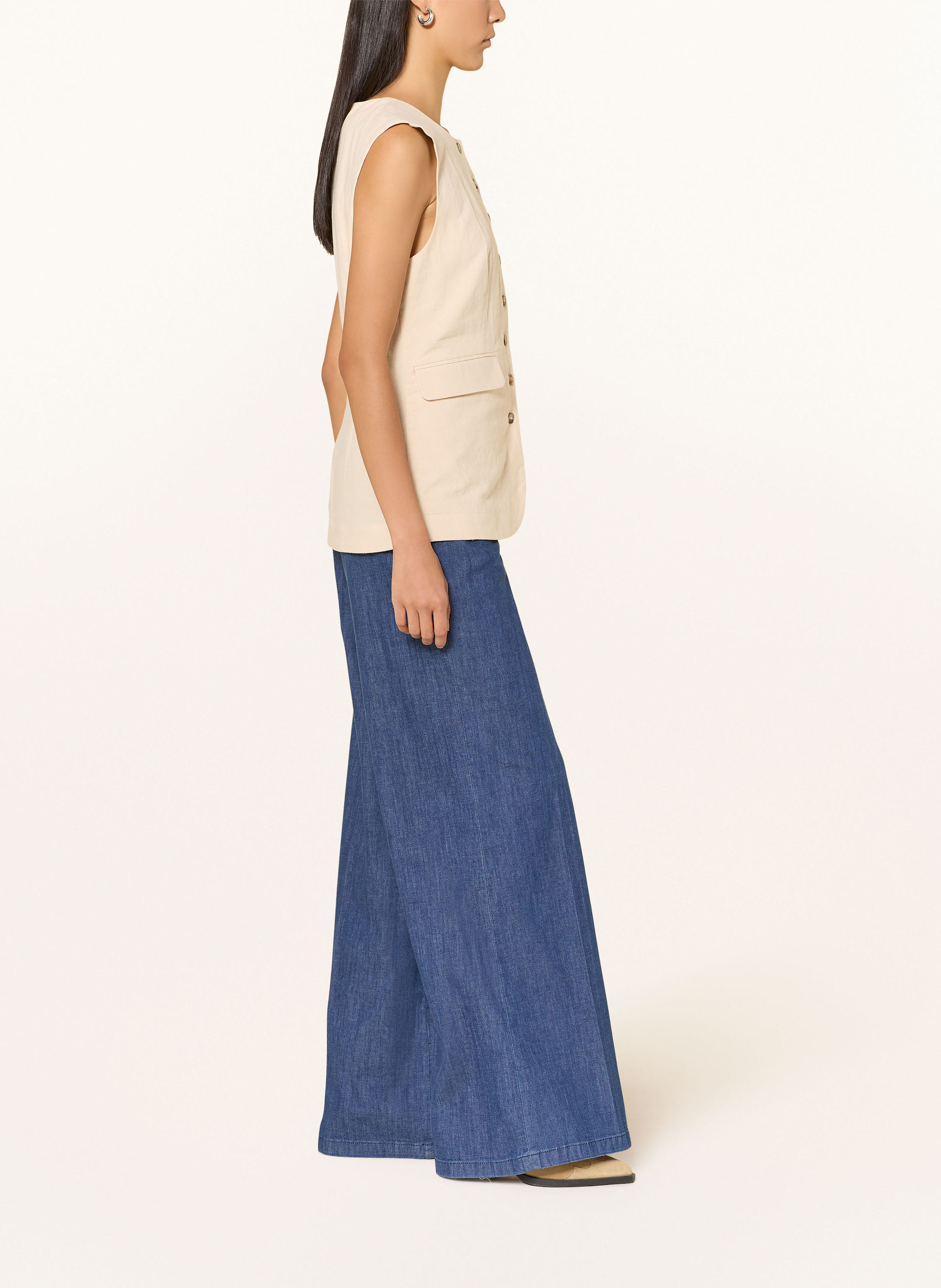 Thumbnail - Oui Wide Leg Jeans blau