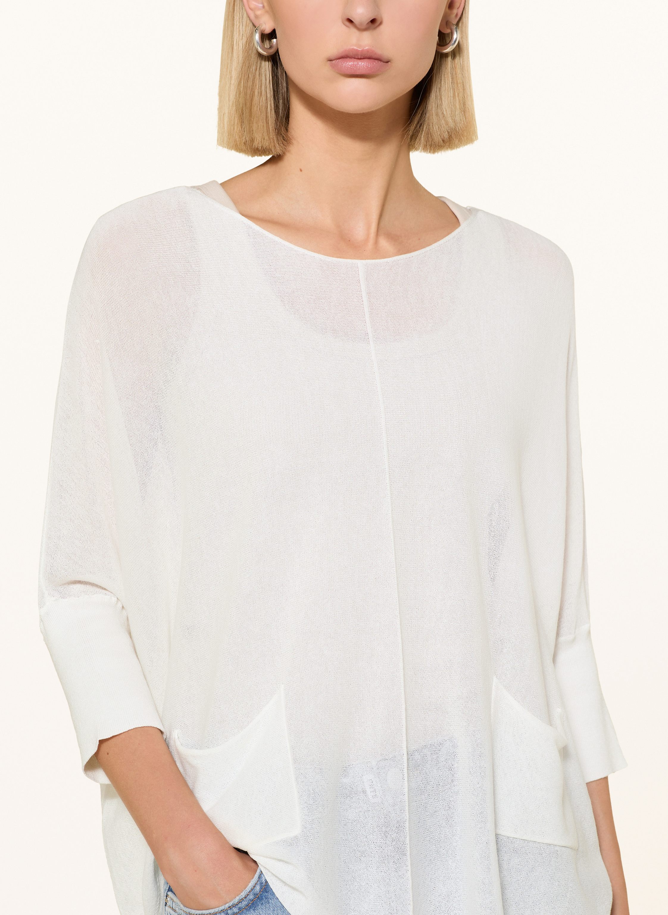 Thumbnail - Oui Pullover Mit 3/4-Arm weiss