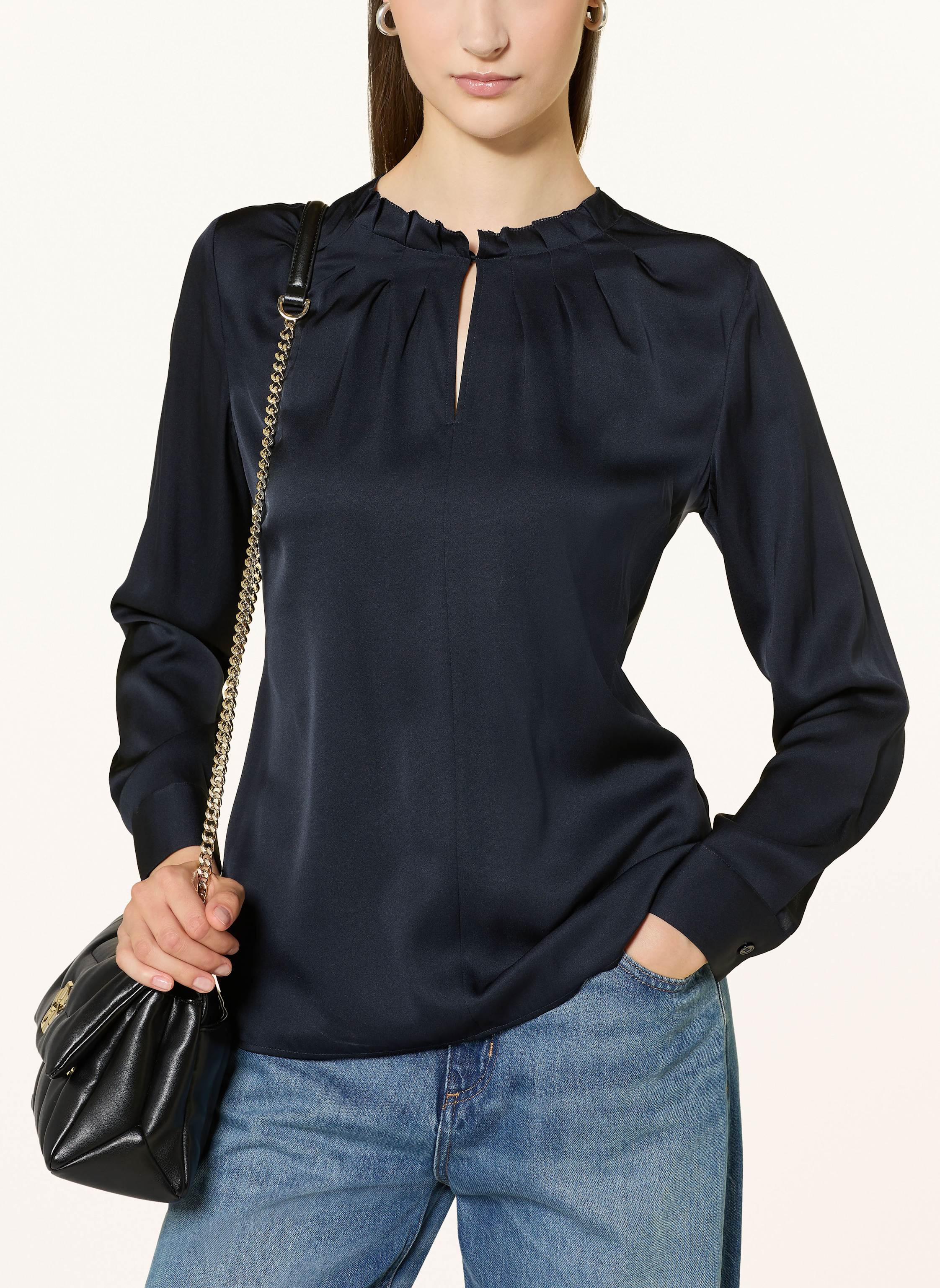 Thumbnail - Boss Blusenshirt banorah1 Aus Seide blau