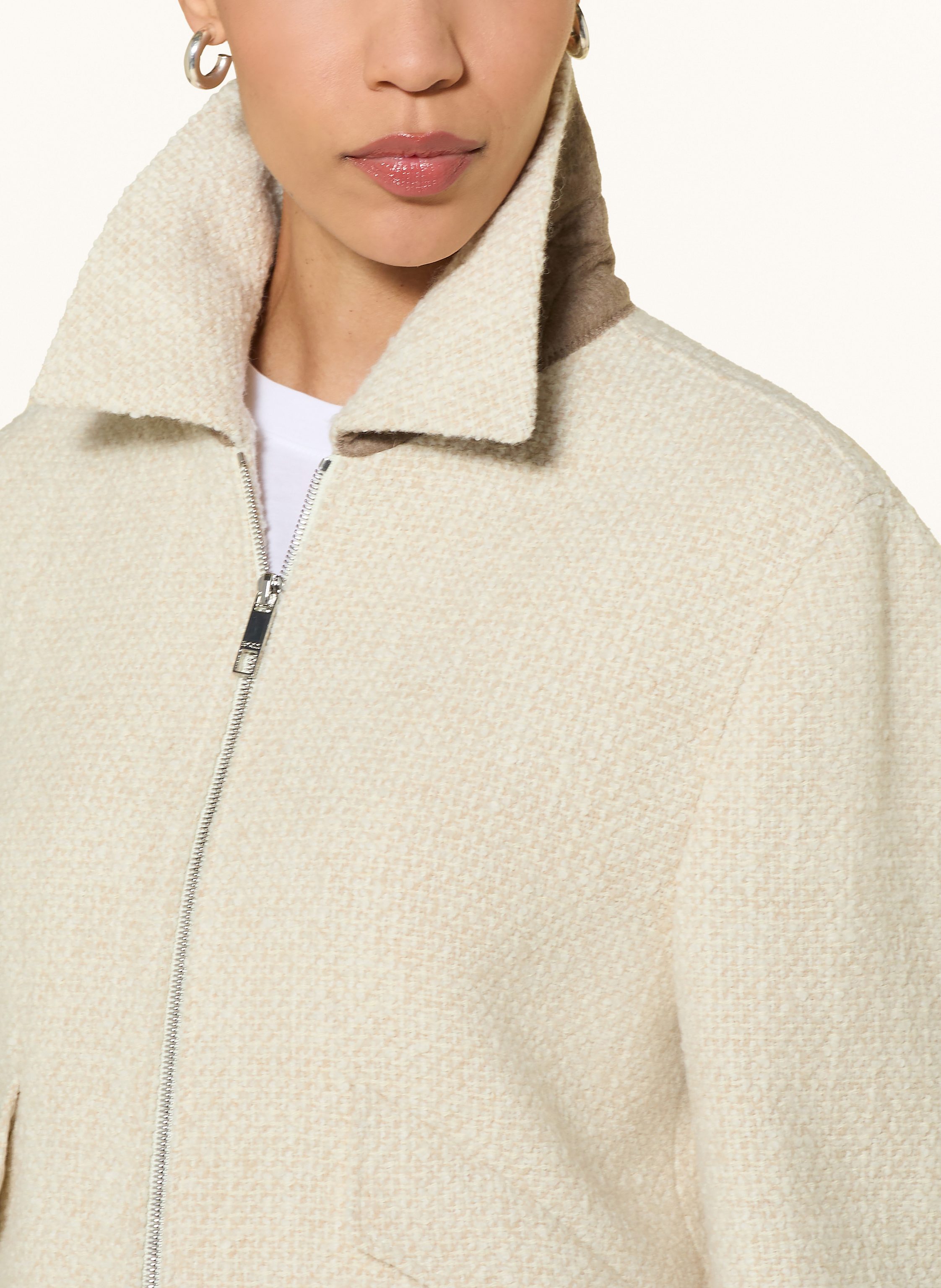 Thumbnail - Boss Bouclé-Kastenjacke Cafiore weiss