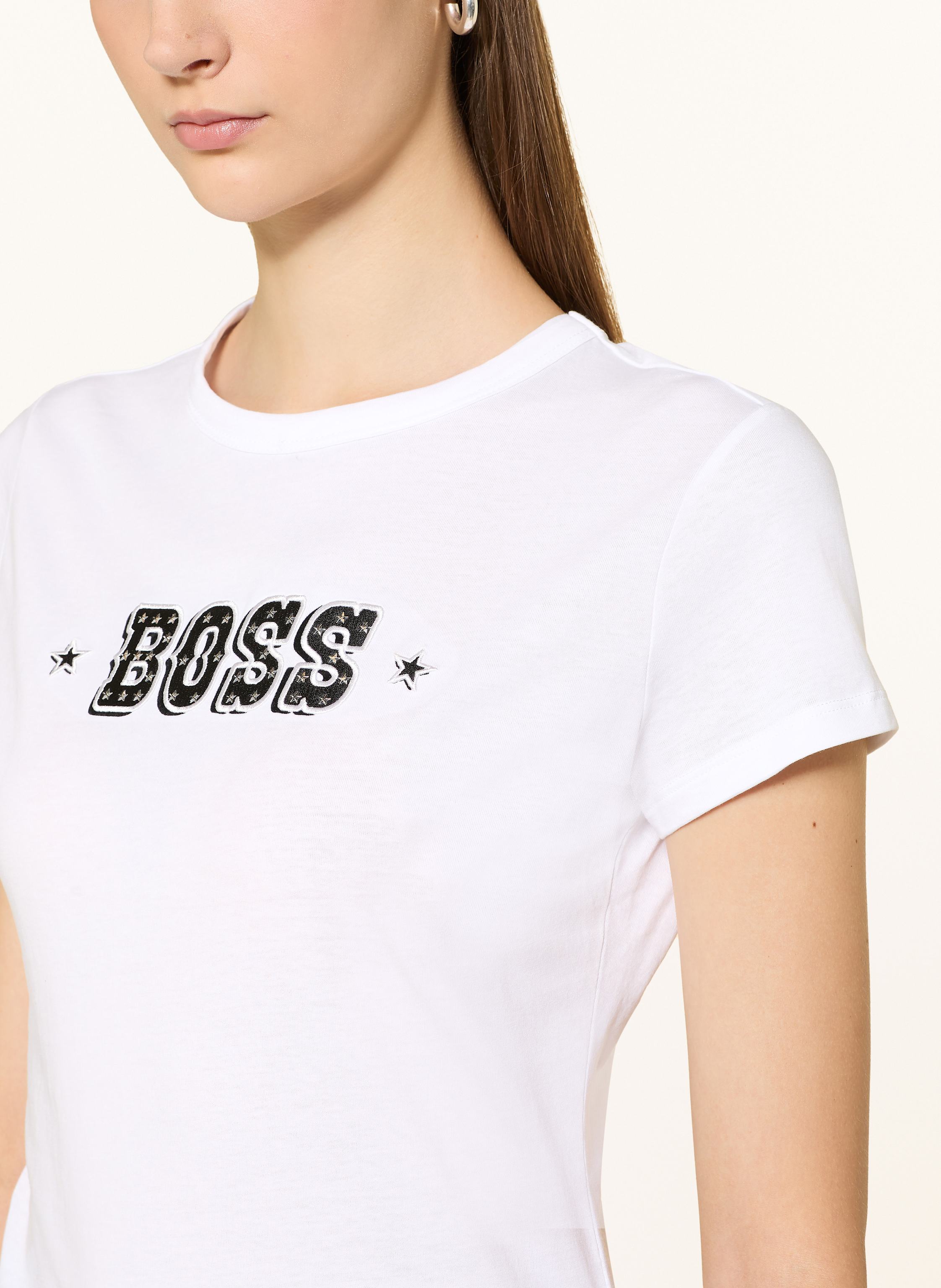 Thumbnail - Boss T-Shirt Endora Mit Schmucksteinen weiss