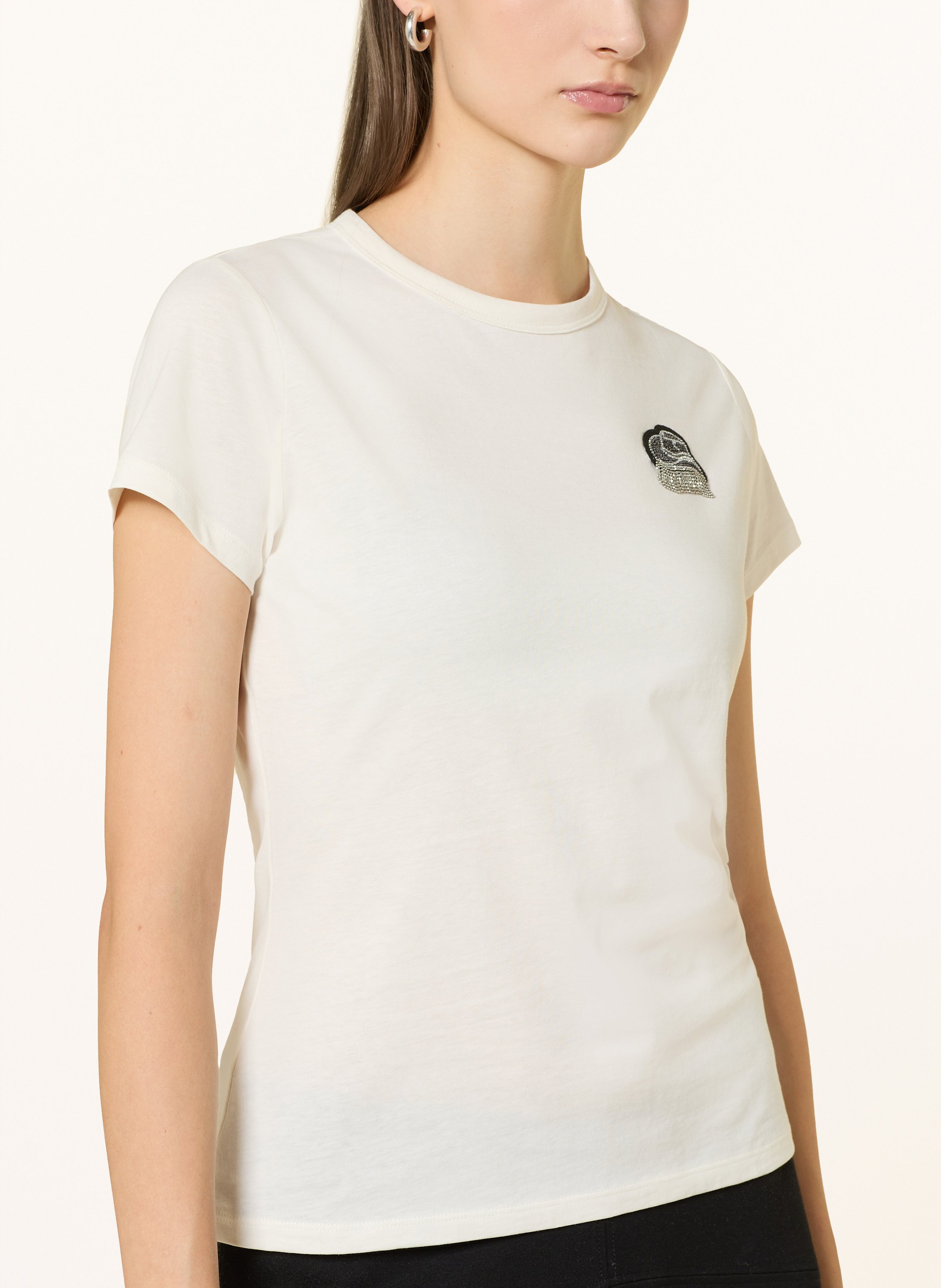 Thumbnail - Boss T-Shirt Endora Mit Schmucksteinen weiss