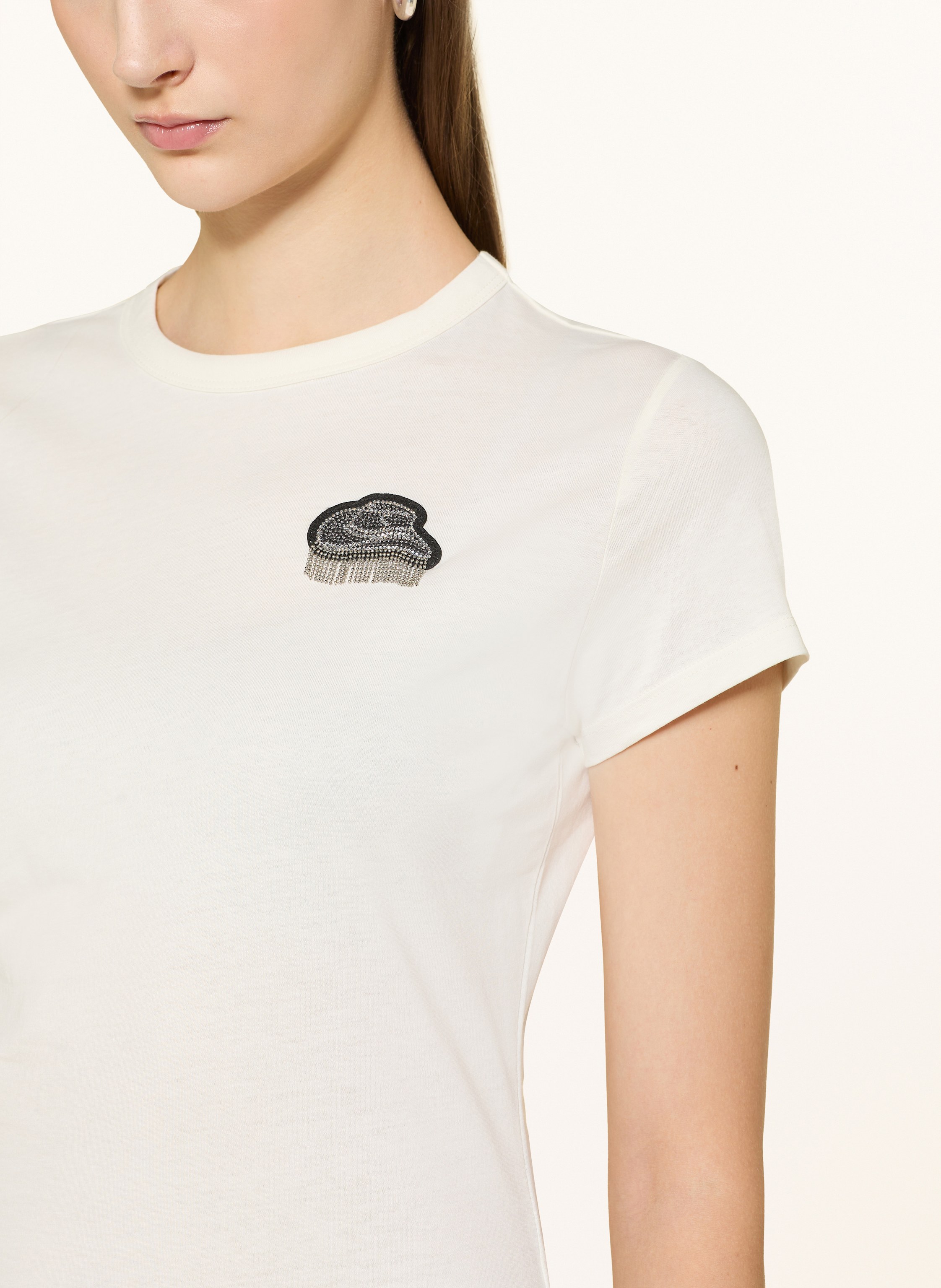 Thumbnail - Boss T-Shirt Endora Mit Schmucksteinen weiss