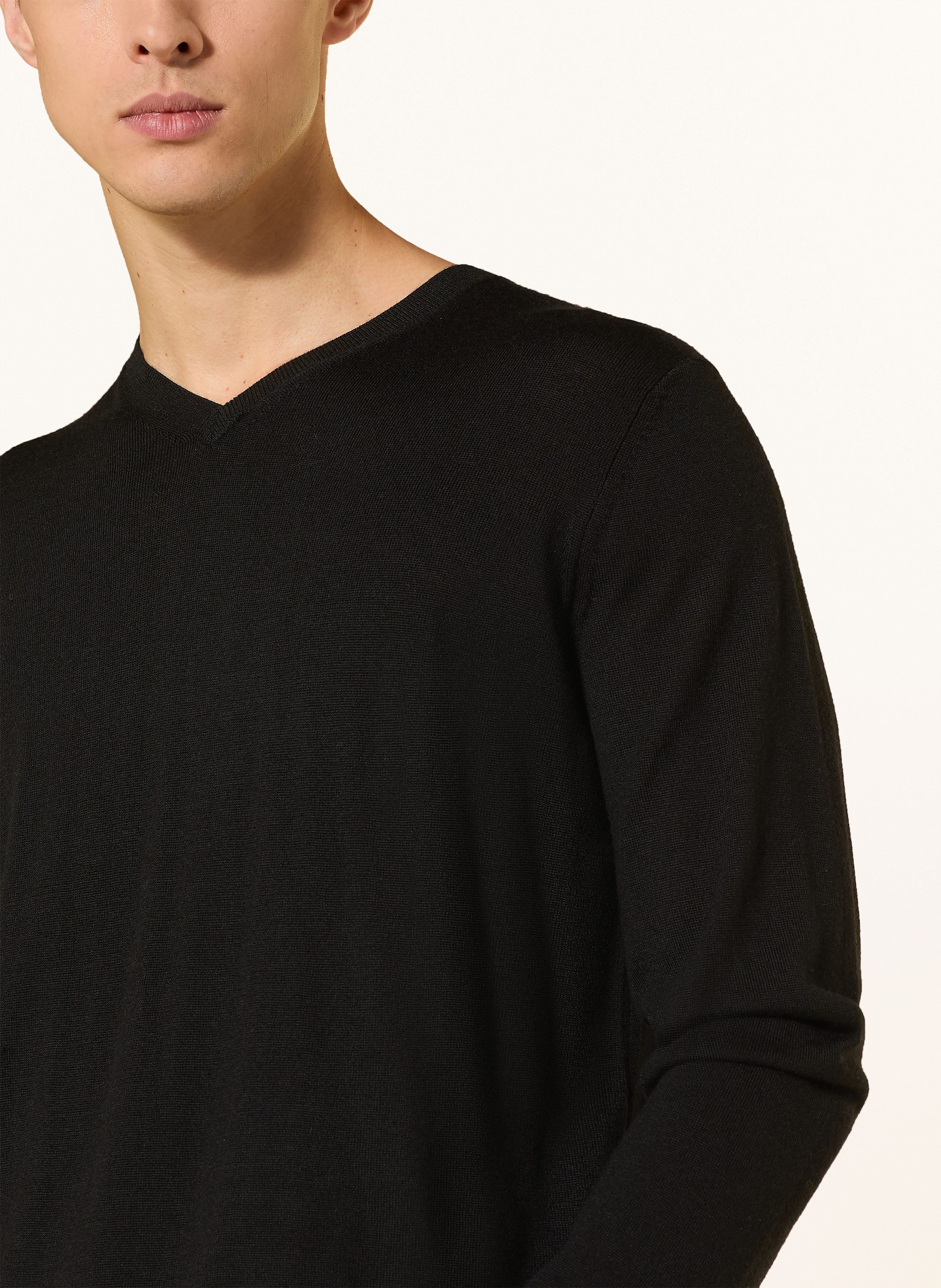 Thumbnail - Strokesman's Pullover Aus Merinowolle schwarz