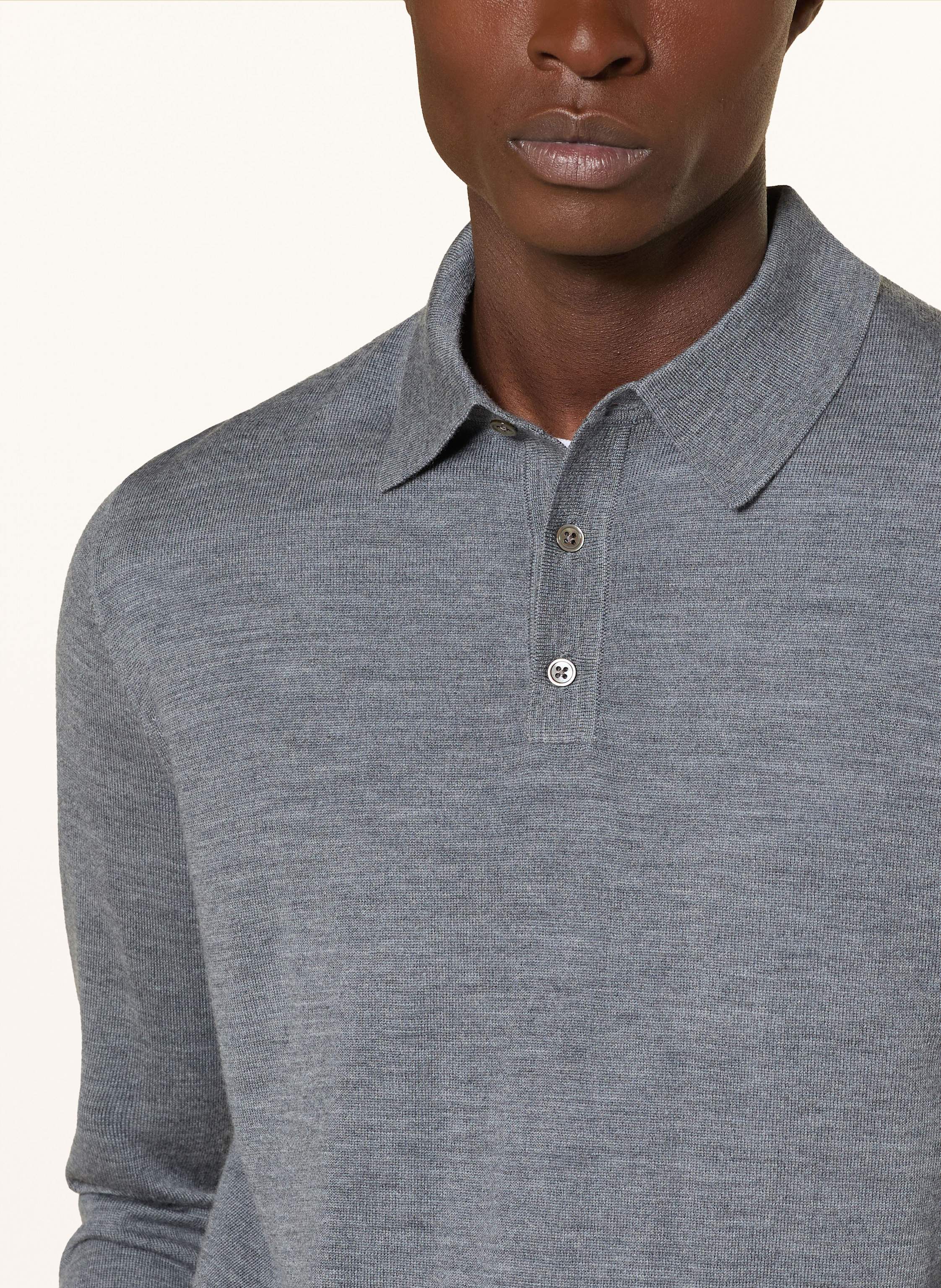 Thumbnail - Strokesman's Strick-Poloshirt grau