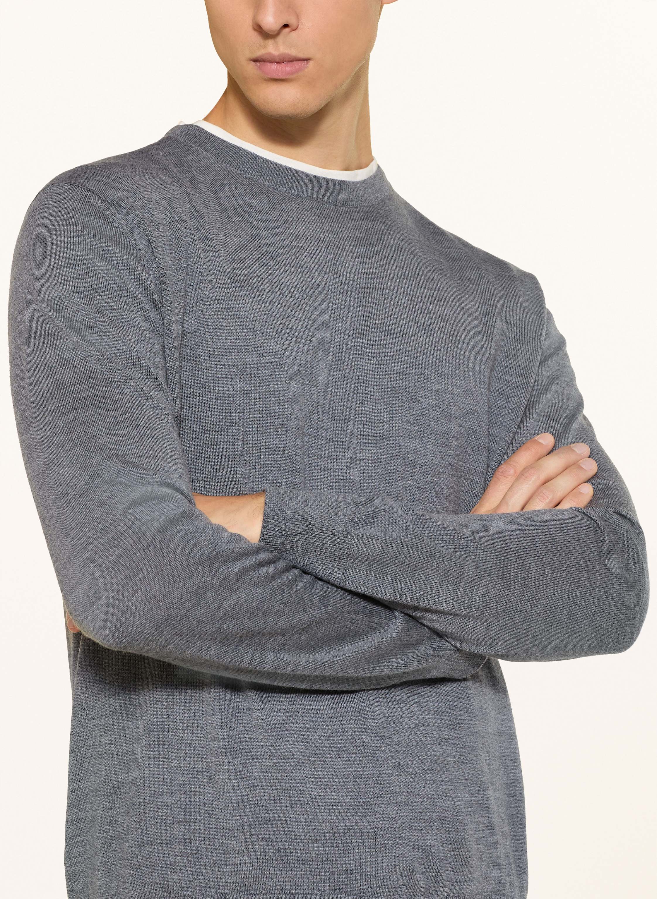 Thumbnail - Strokesman's Pullover Aus Merinowolle grau