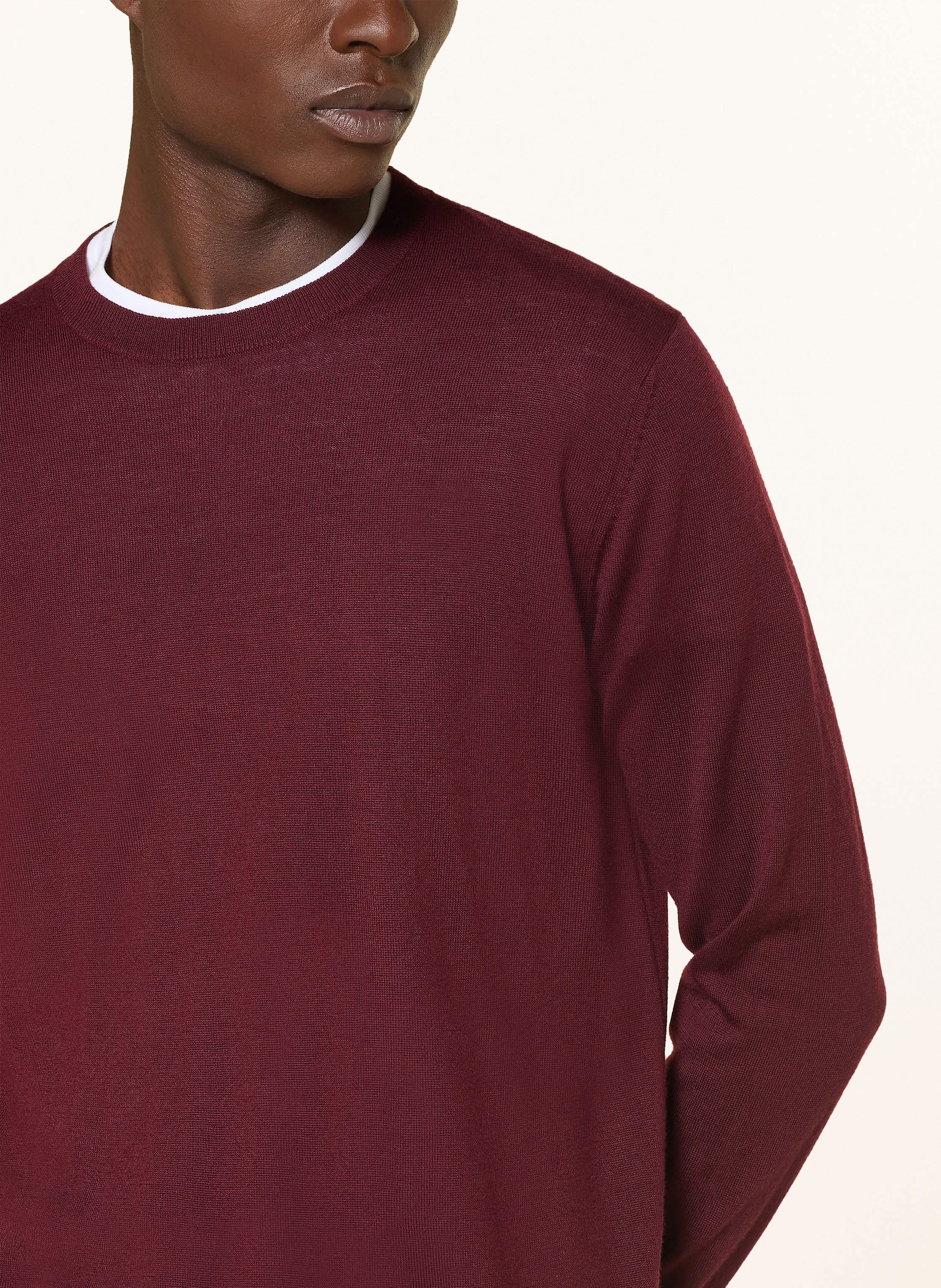 Thumbnail - Strokesman's Pullover Aus Merinowolle rot