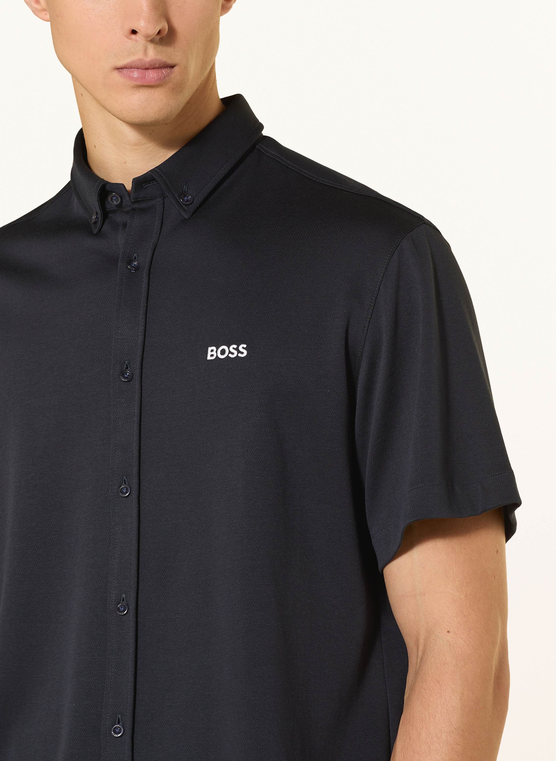 Thumbnail - Boss Kurzarm-Hemd Motion Regular Fit Aus Jersey blau