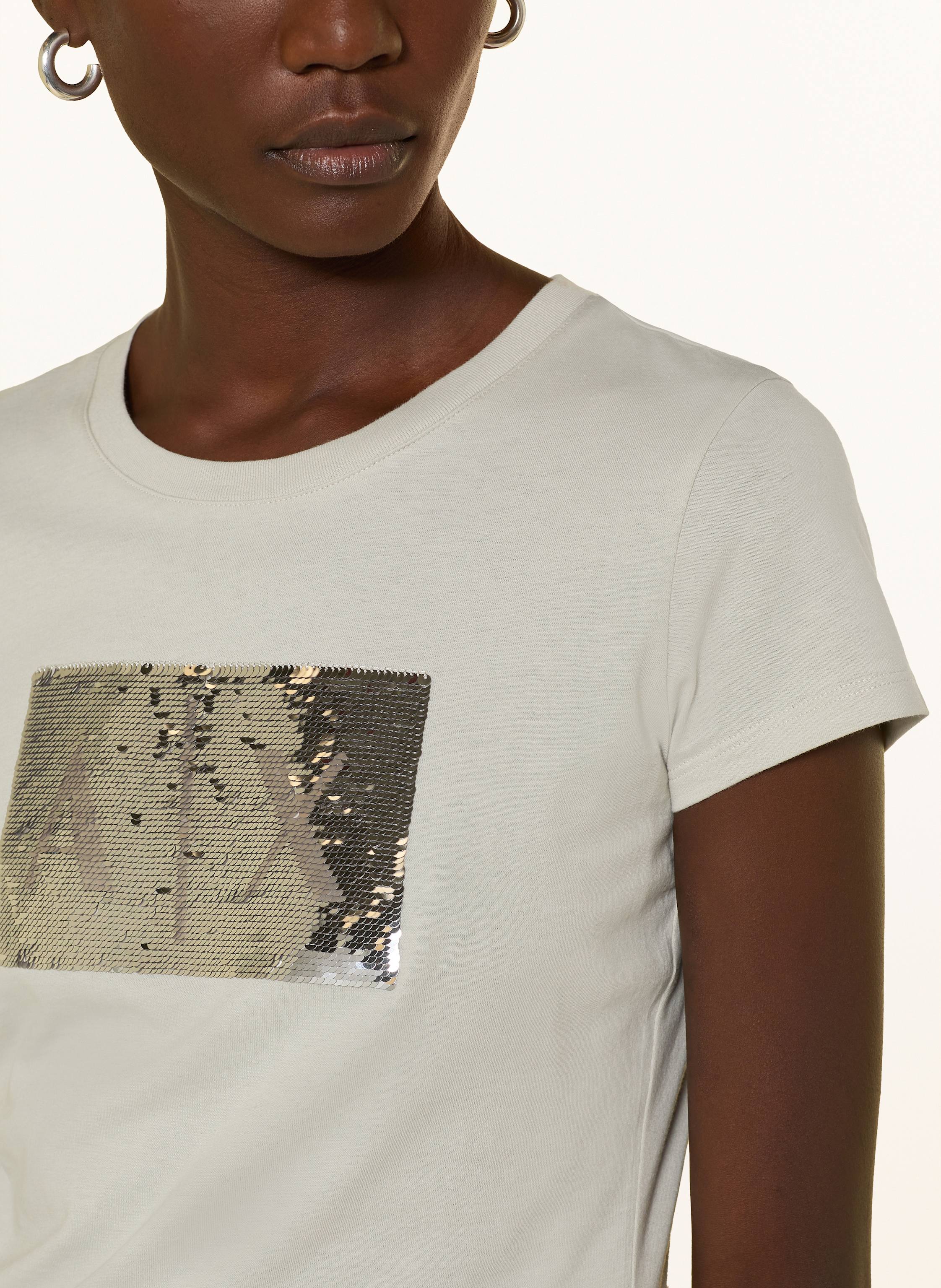 Thumbnail - Armani Exchange T-Shirt Mit Pailletten grau