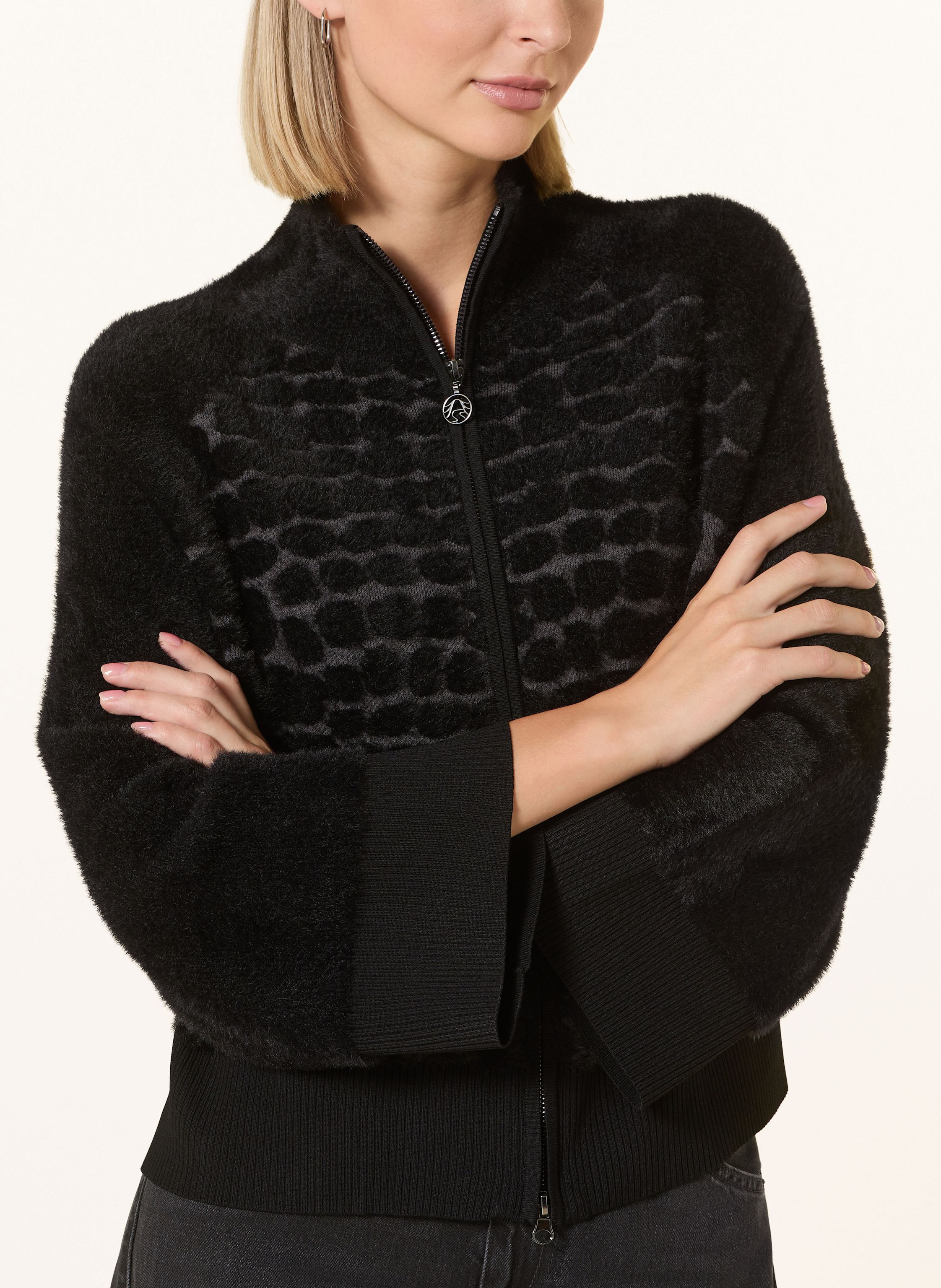 Thumbnail - Sportalm Strickjacke Mit Kunstfell schwarz