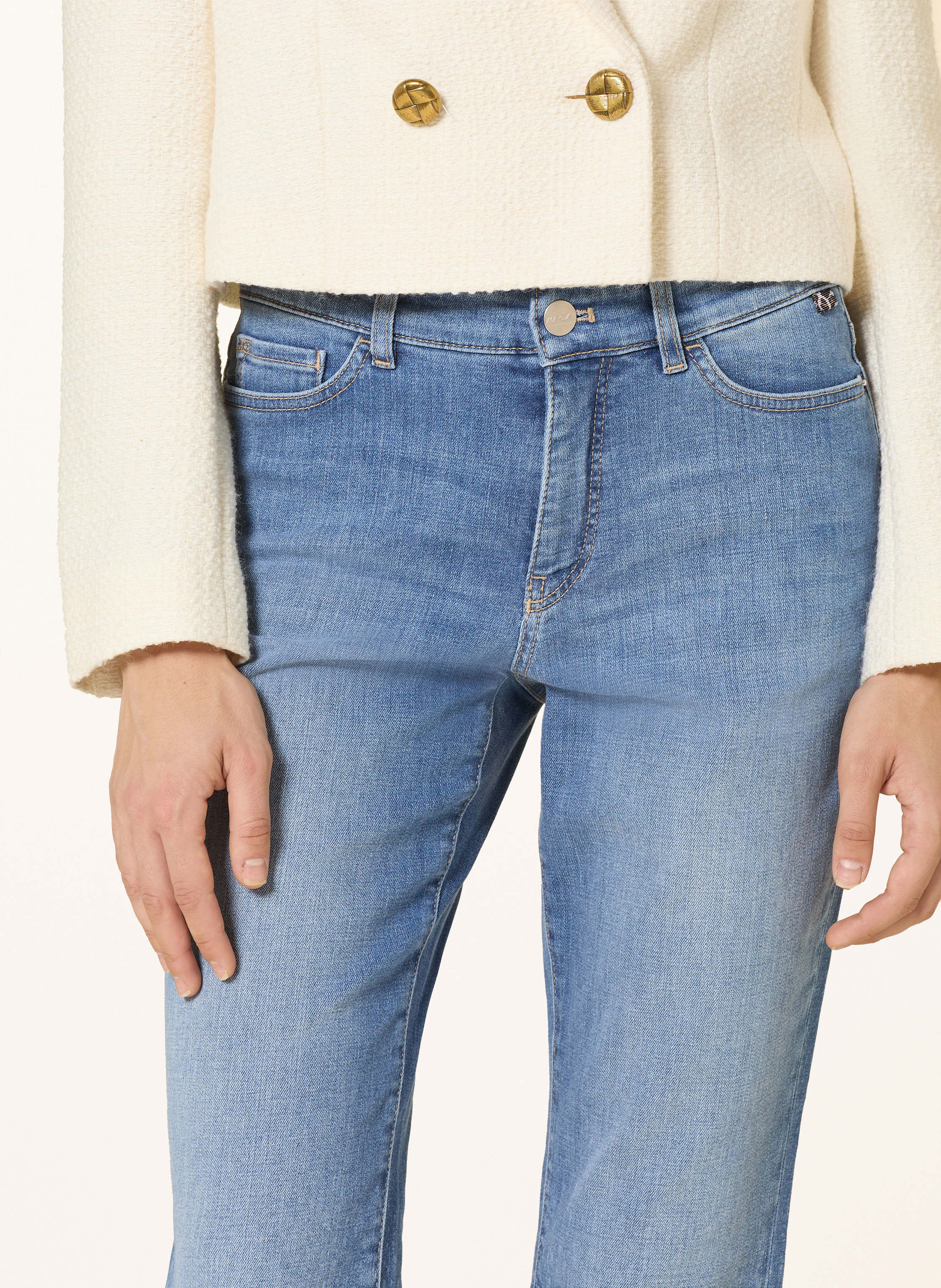 Thumbnail - Marc Cain Cropped Jeans Forli Mit Schmucksteinen blau