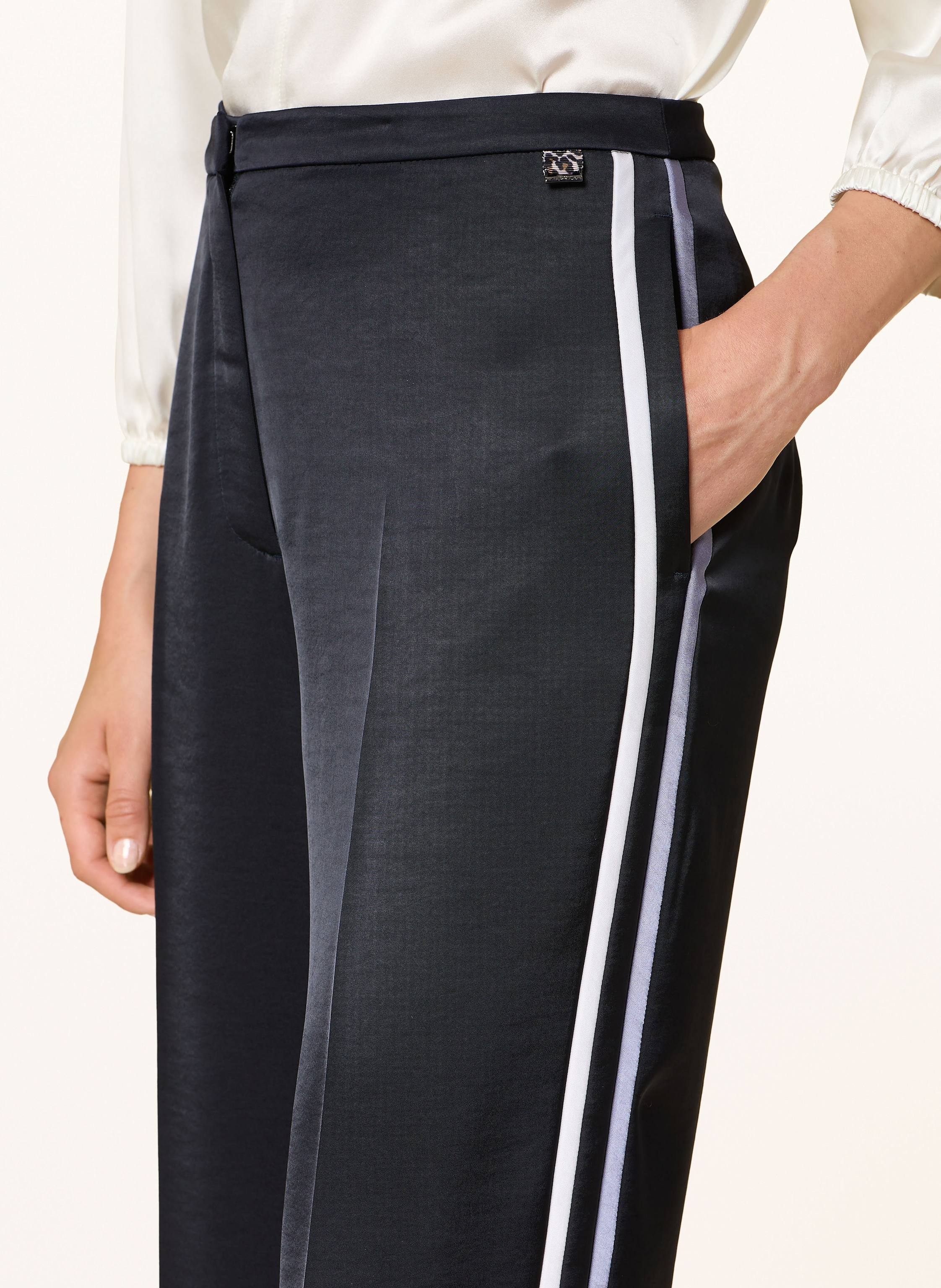 Thumbnail - Marc Cain Satinhose Wukari Mit Galonstreifen blau
