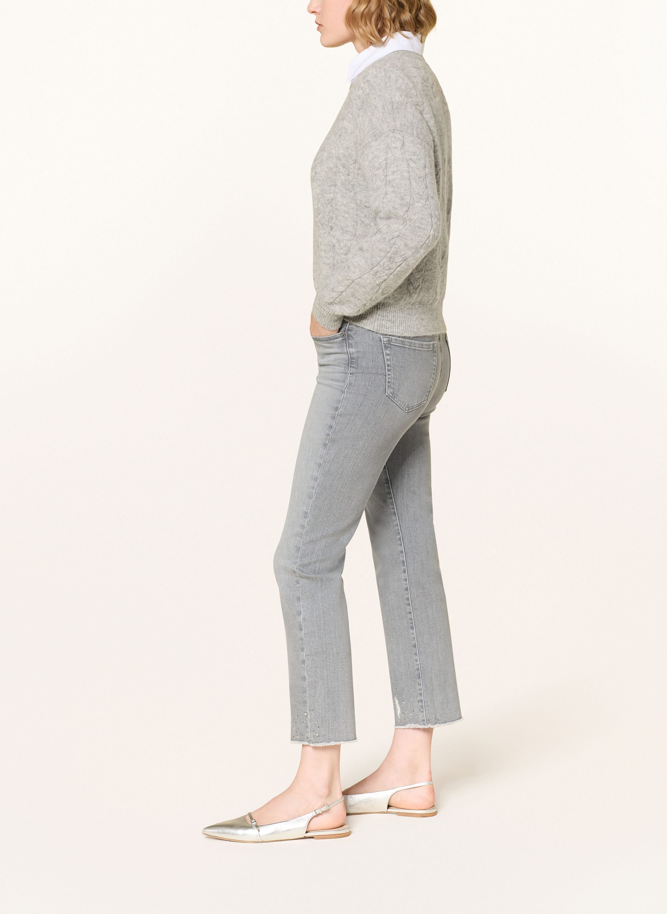Thumbnail - Marc Cain 7/8-Jeans Forli Mit Schmucksteinen grau