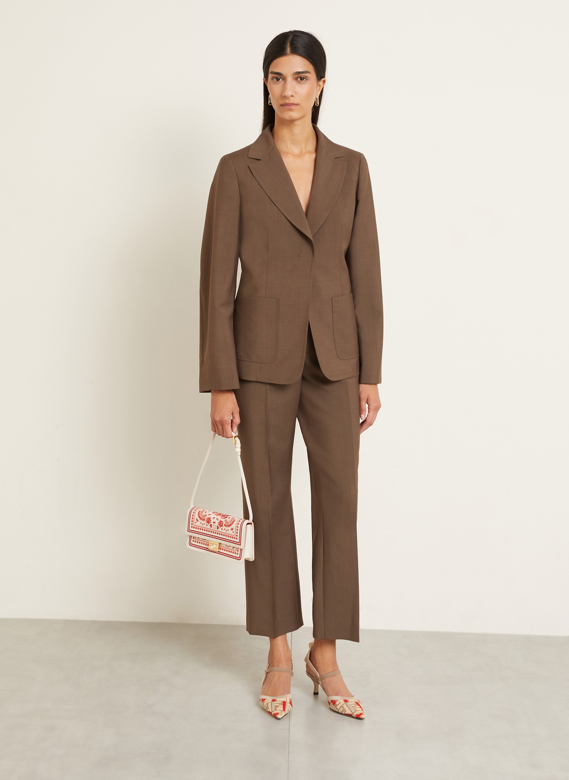 Thumbnail - Fendi Umhängetasche Baguette weiss