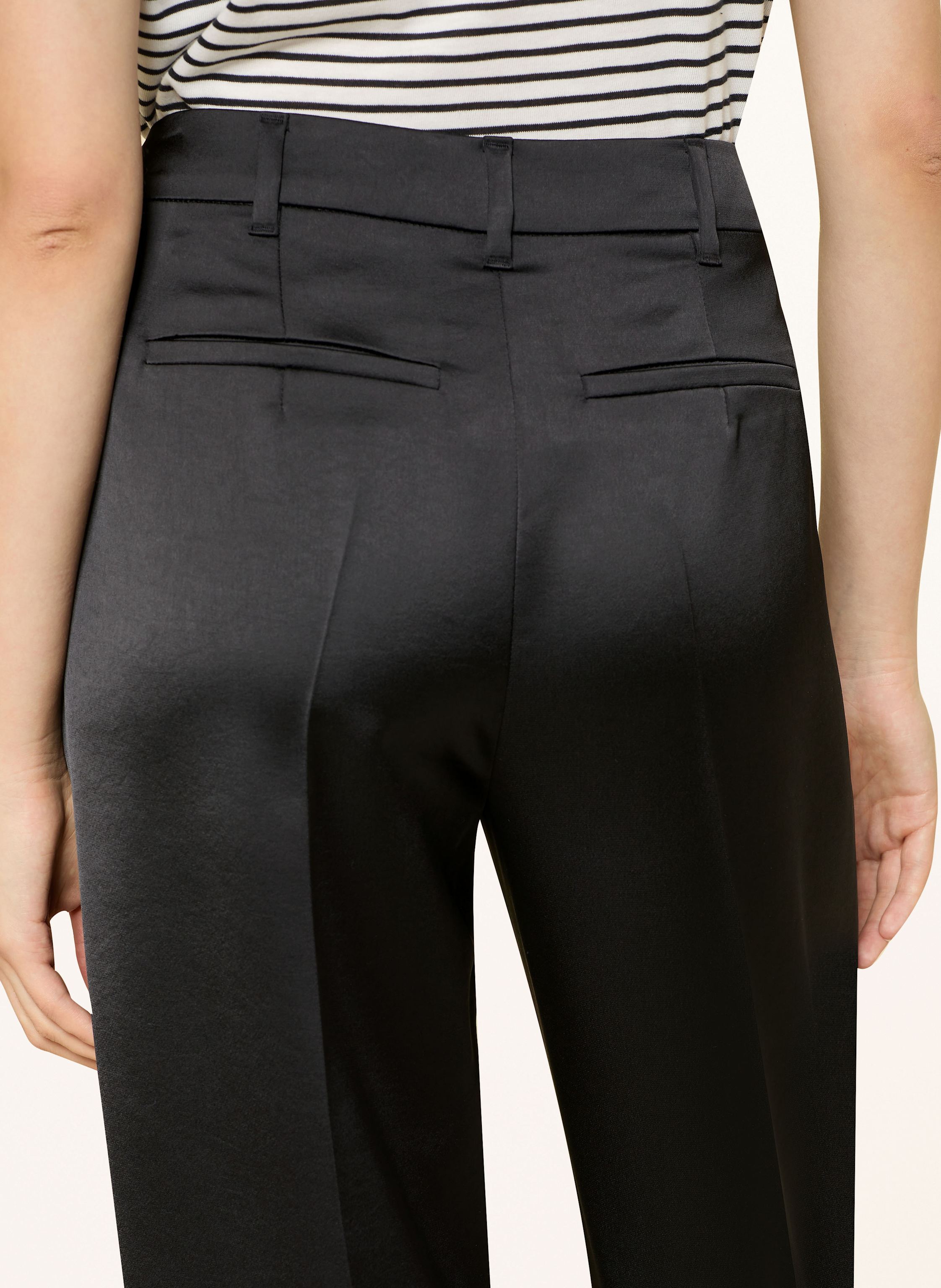 Thumbnail - Luisa Cerano Marlenehose Aus Satin schwarz