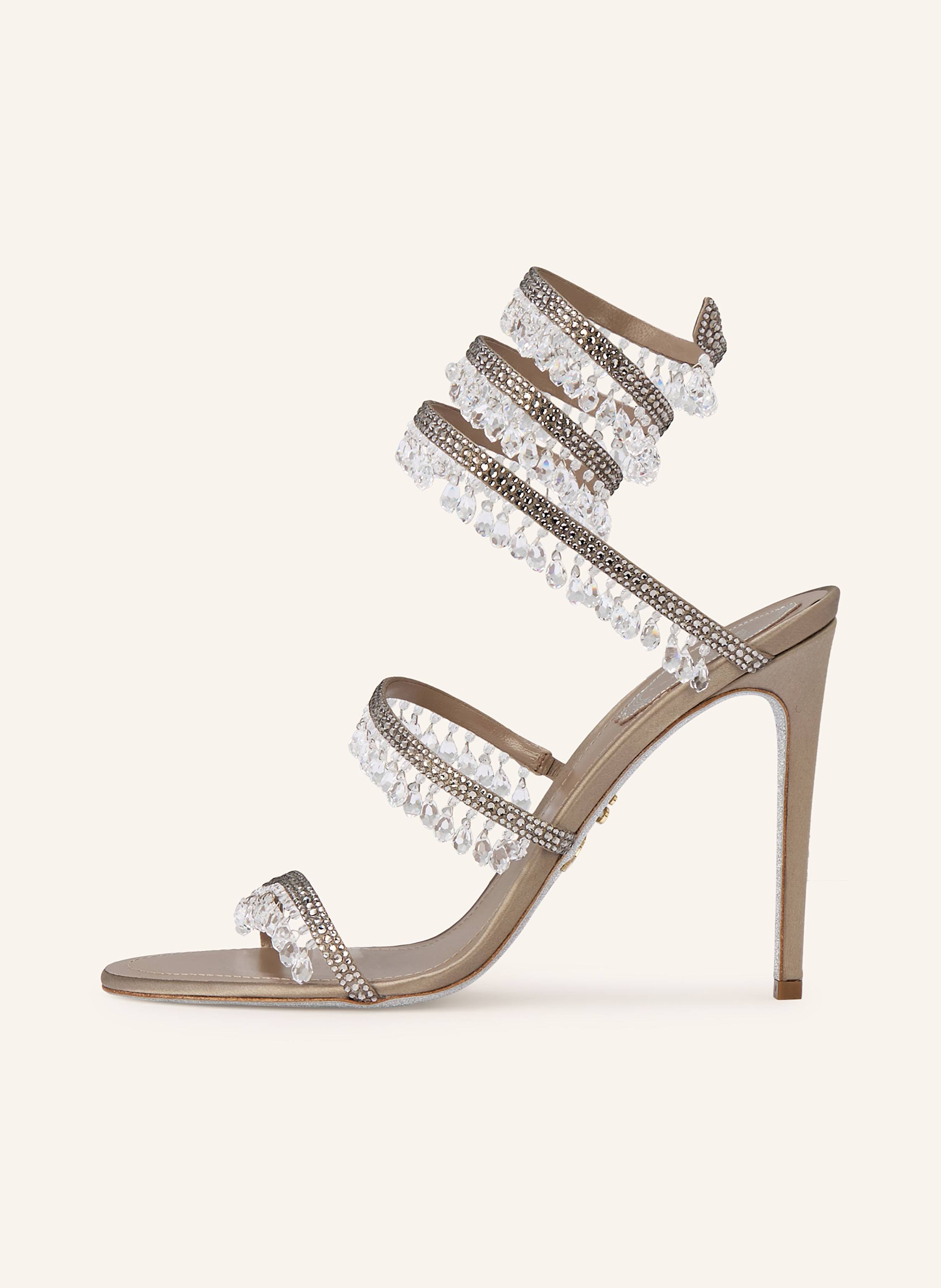 Thumbnail - Rene Caovilla Sandaletten Mit Schmucksteinen grau