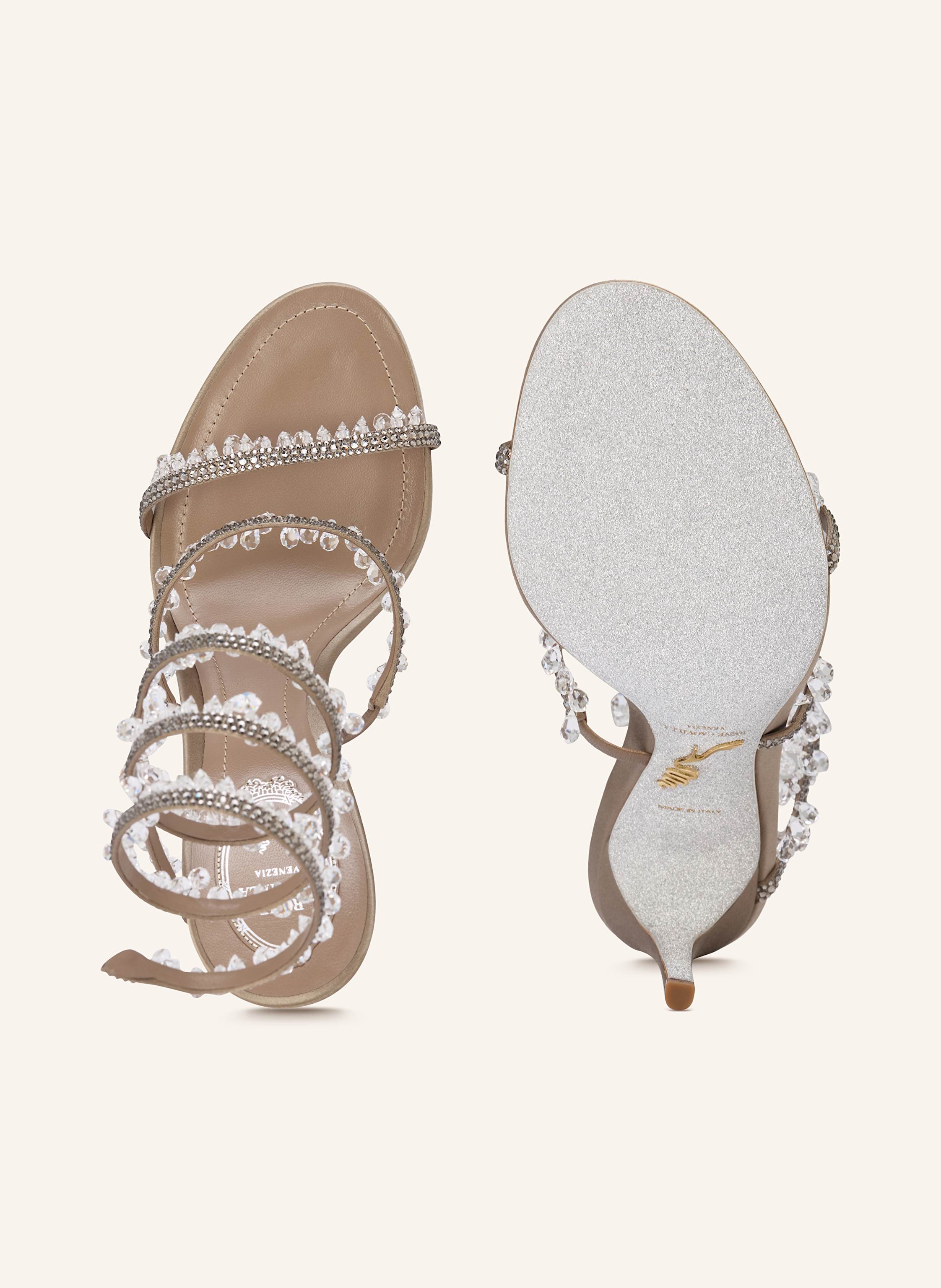 Thumbnail - Rene Caovilla Sandaletten Mit Schmucksteinen grau