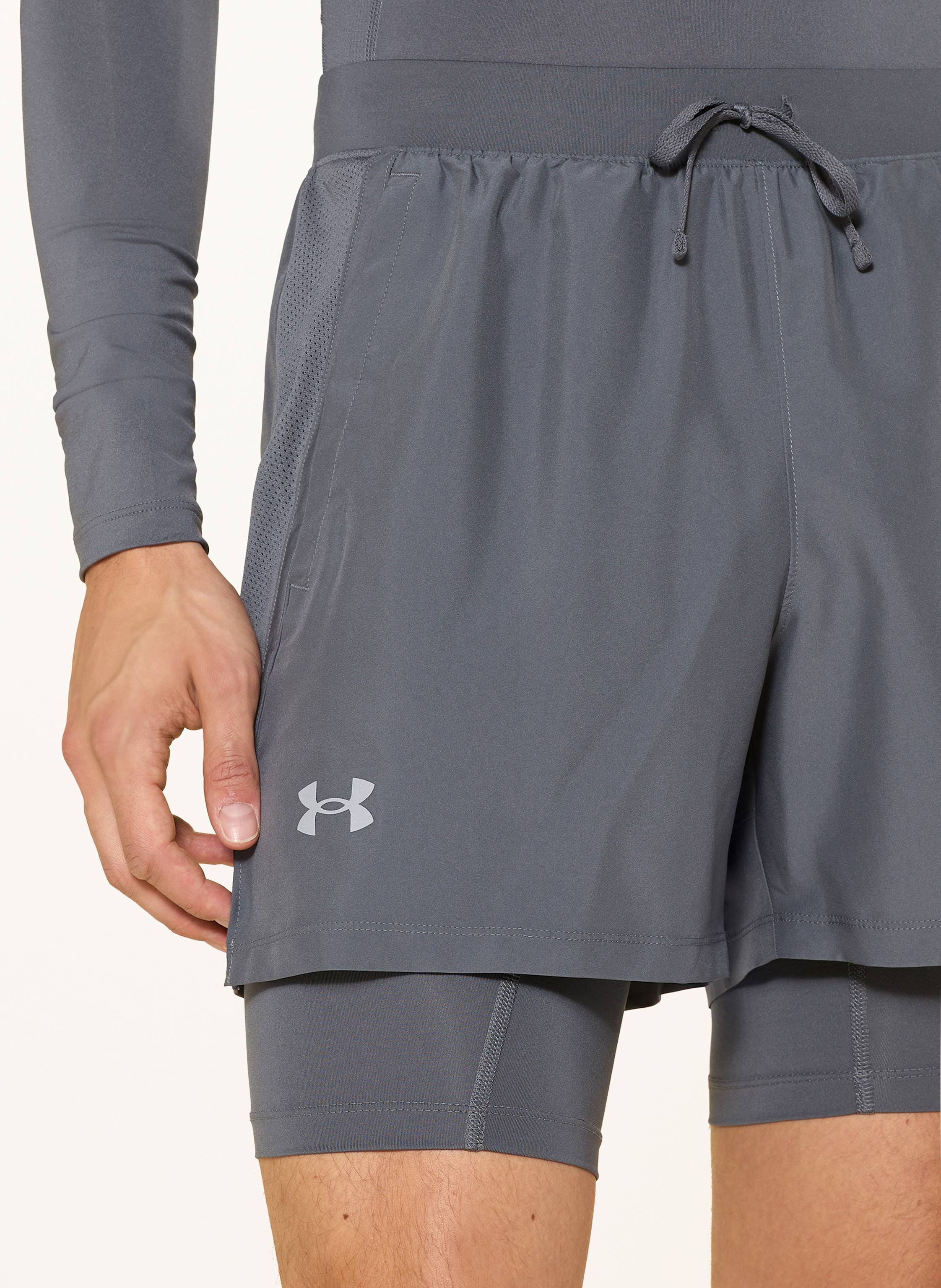 Thumbnail - Under Armour 2-In-1-Laufshorts Ua Launch grau