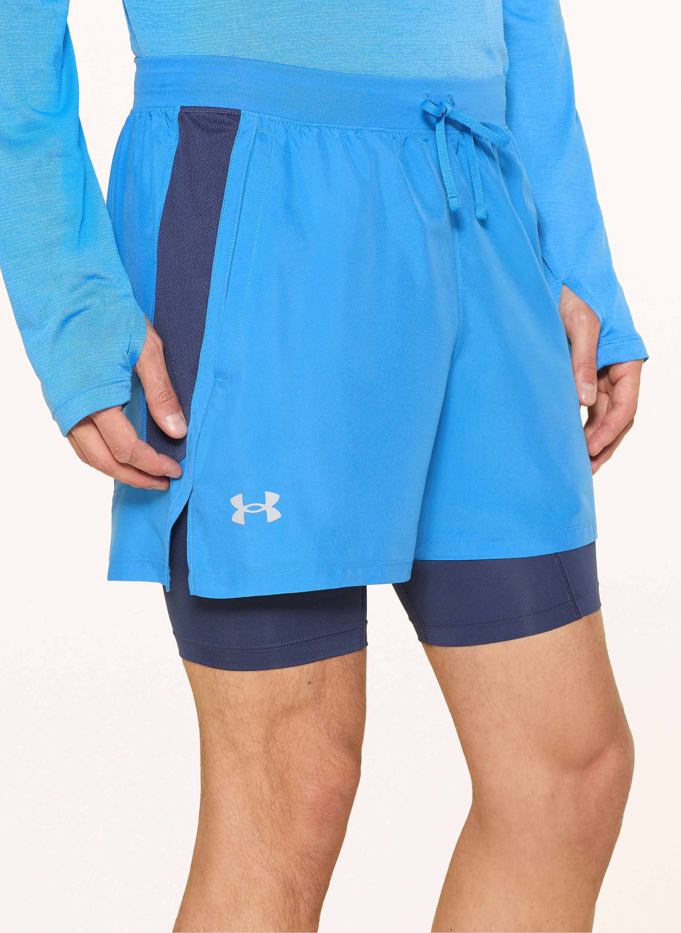 Thumbnail - Under Armour 2-In-1-Laufshorts Ua Launch blau
