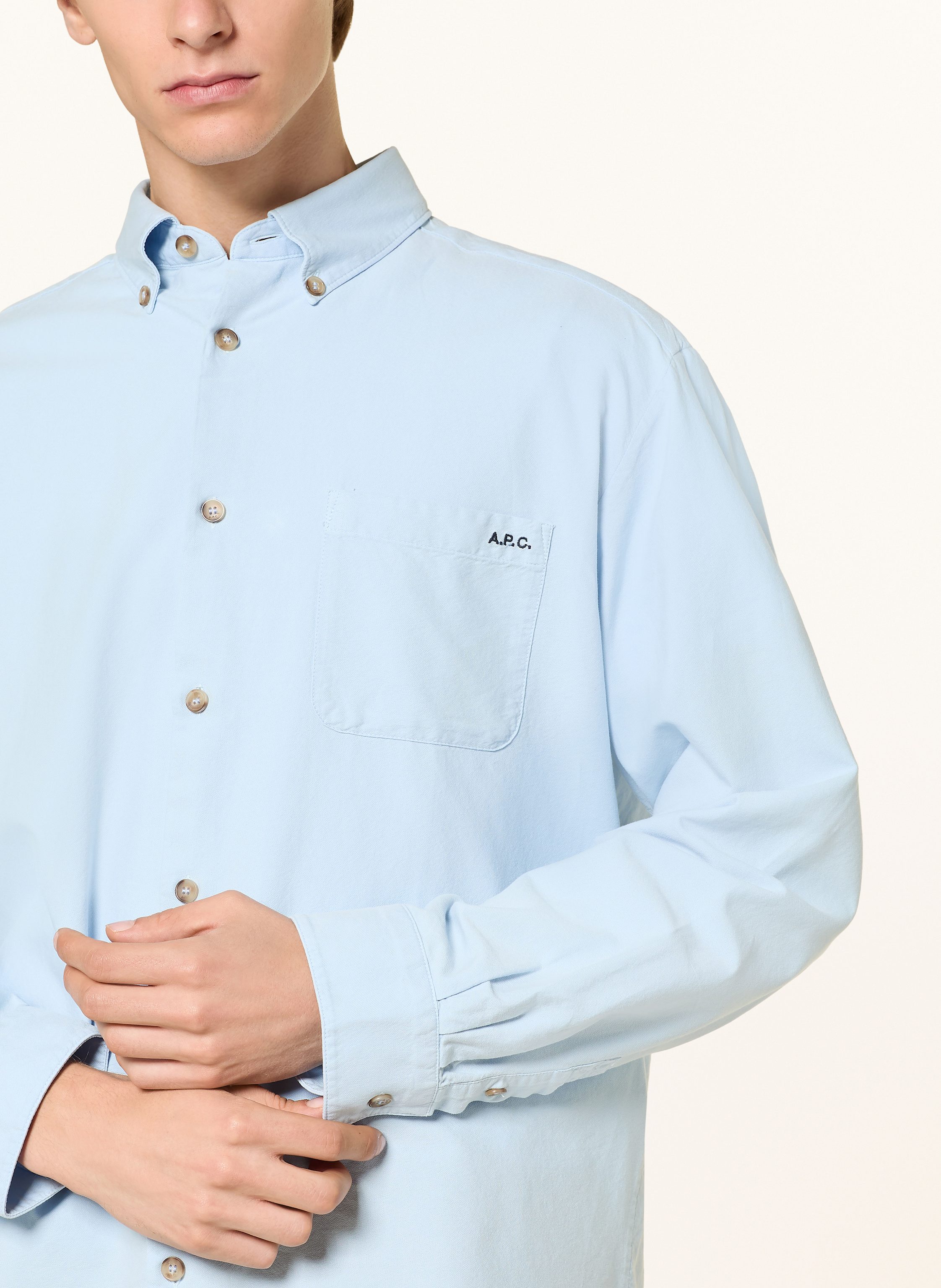 Thumbnail - A.P.C. Hemd Cohah Relax Fit blau