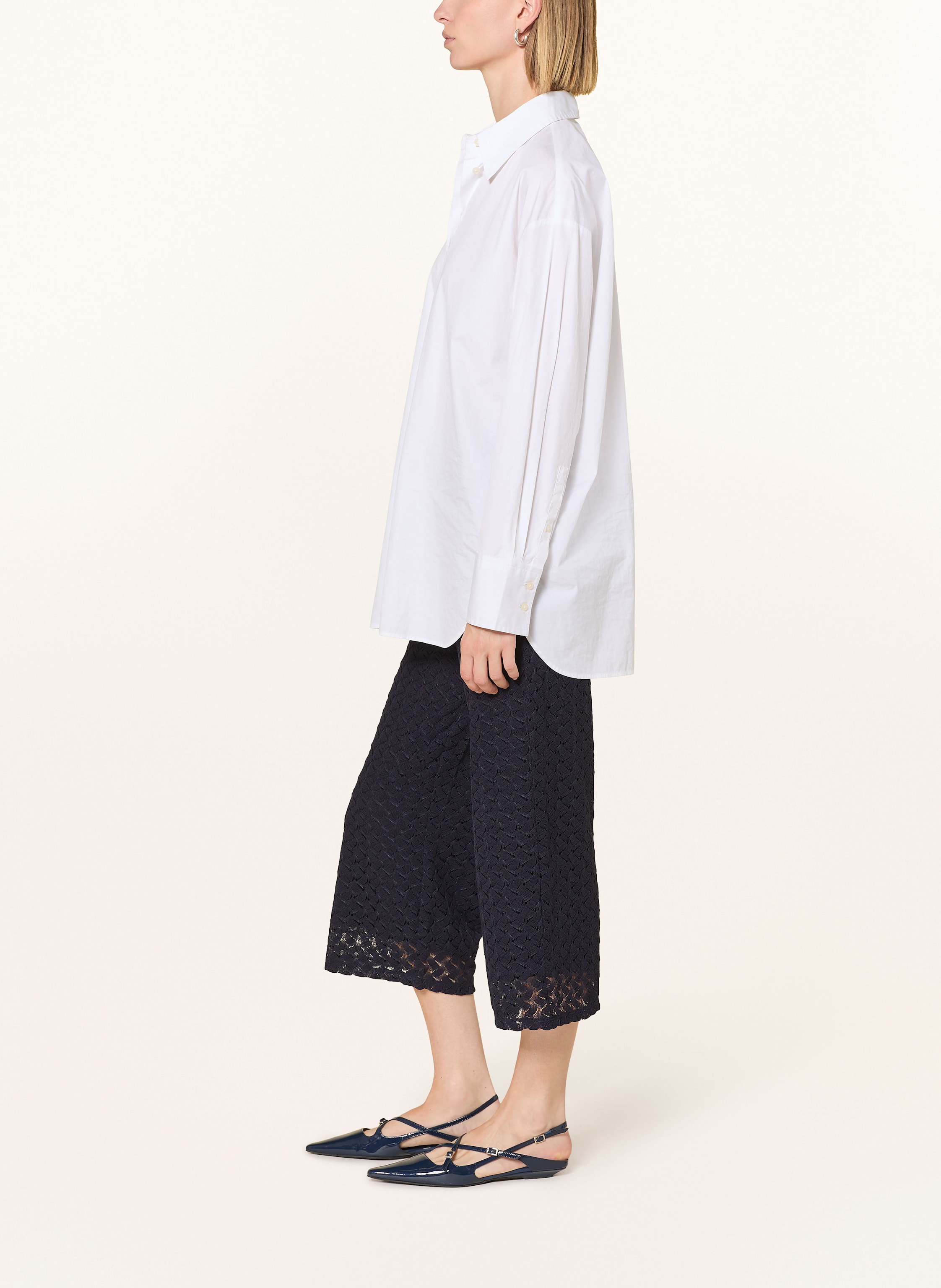 Thumbnail - S.Oliver Black Label 7/8-Hose Aus Lochspitze blau