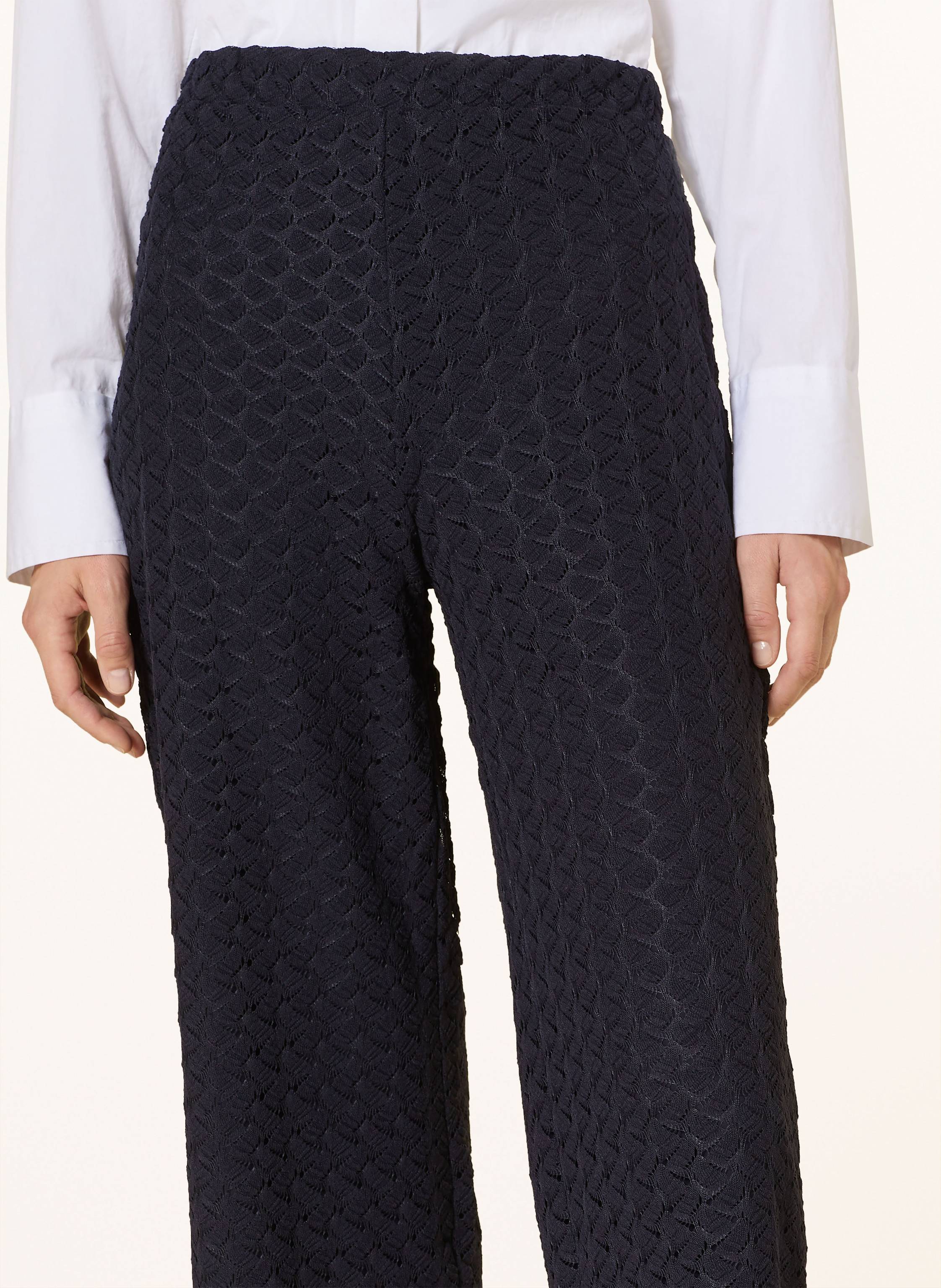 Thumbnail - S.Oliver Black Label 7/8-Hose Aus Lochspitze blau