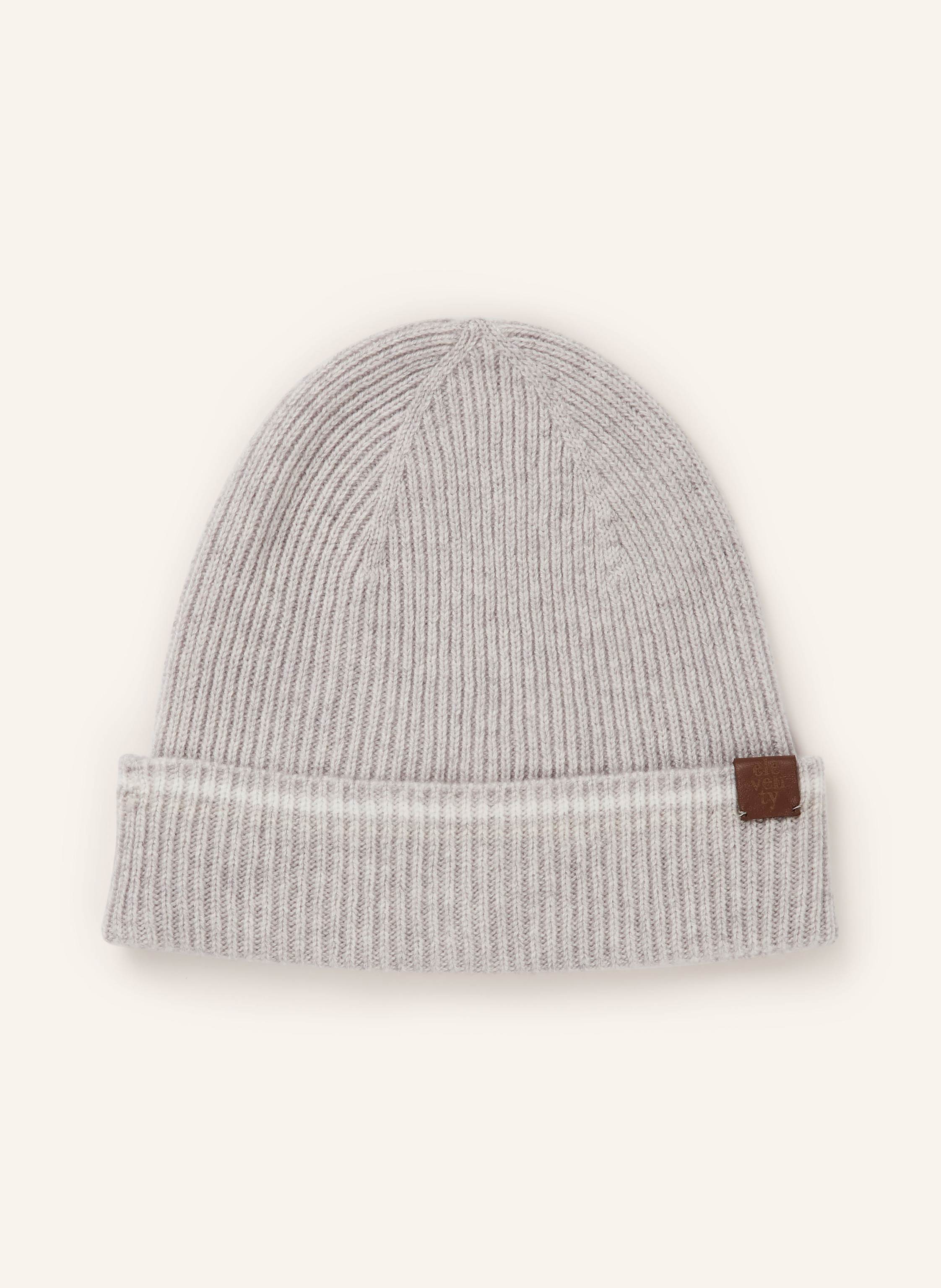 Eleventy Eleventy Cashmere-Mütze grau in HELLGRAU / WEISS