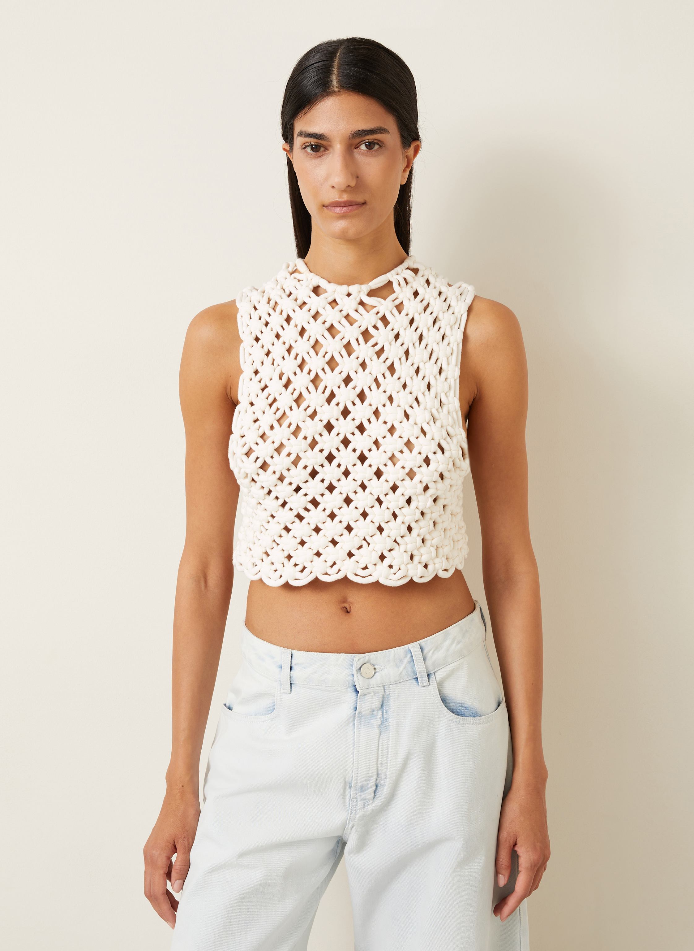 Thumbnail - Alaïa Cropped-Top weiss
