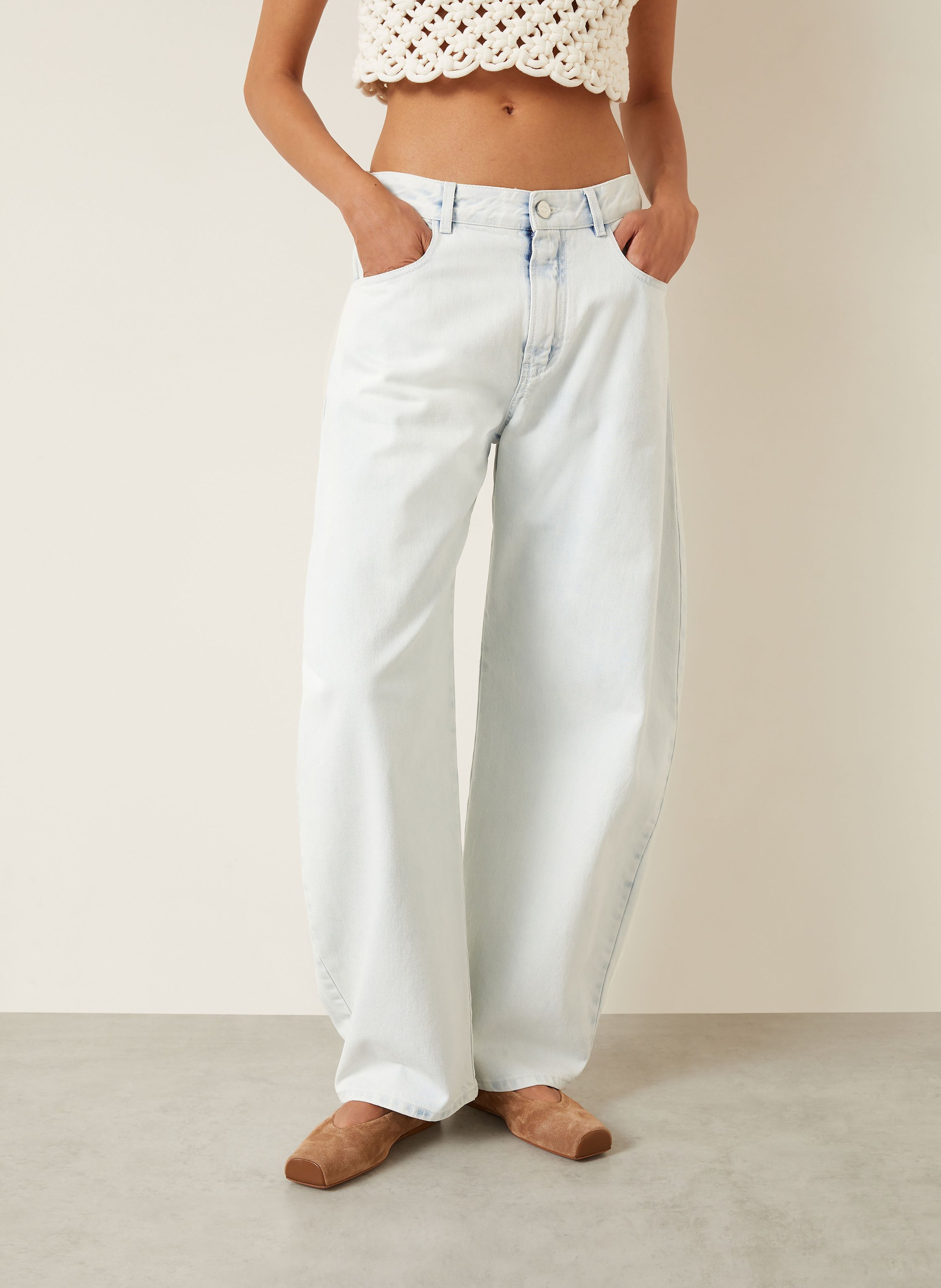 Thumbnail - Alaïa Barrel Jeans blau