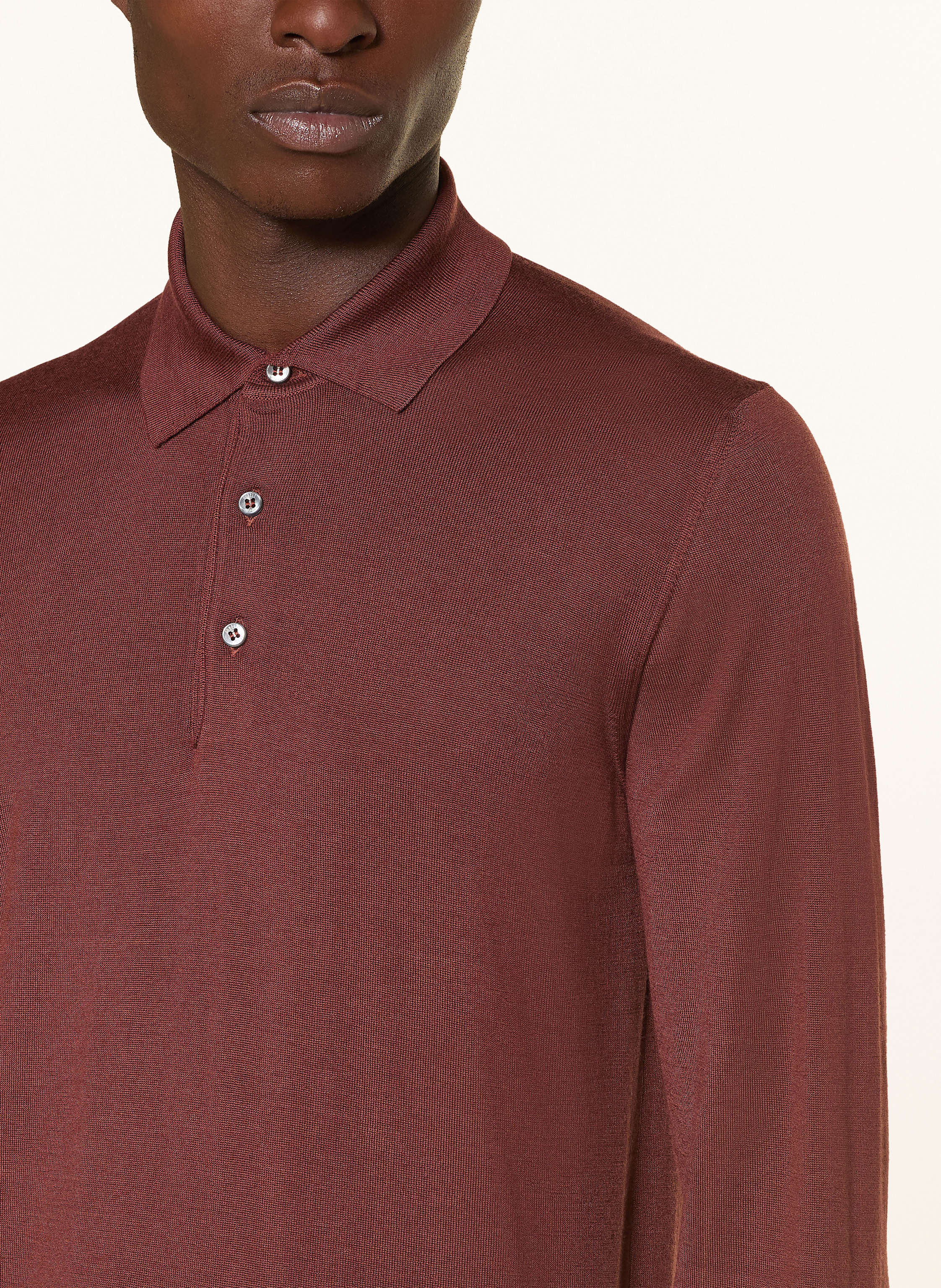 Thumbnail - Fedeli Strick-Poloshirt braun