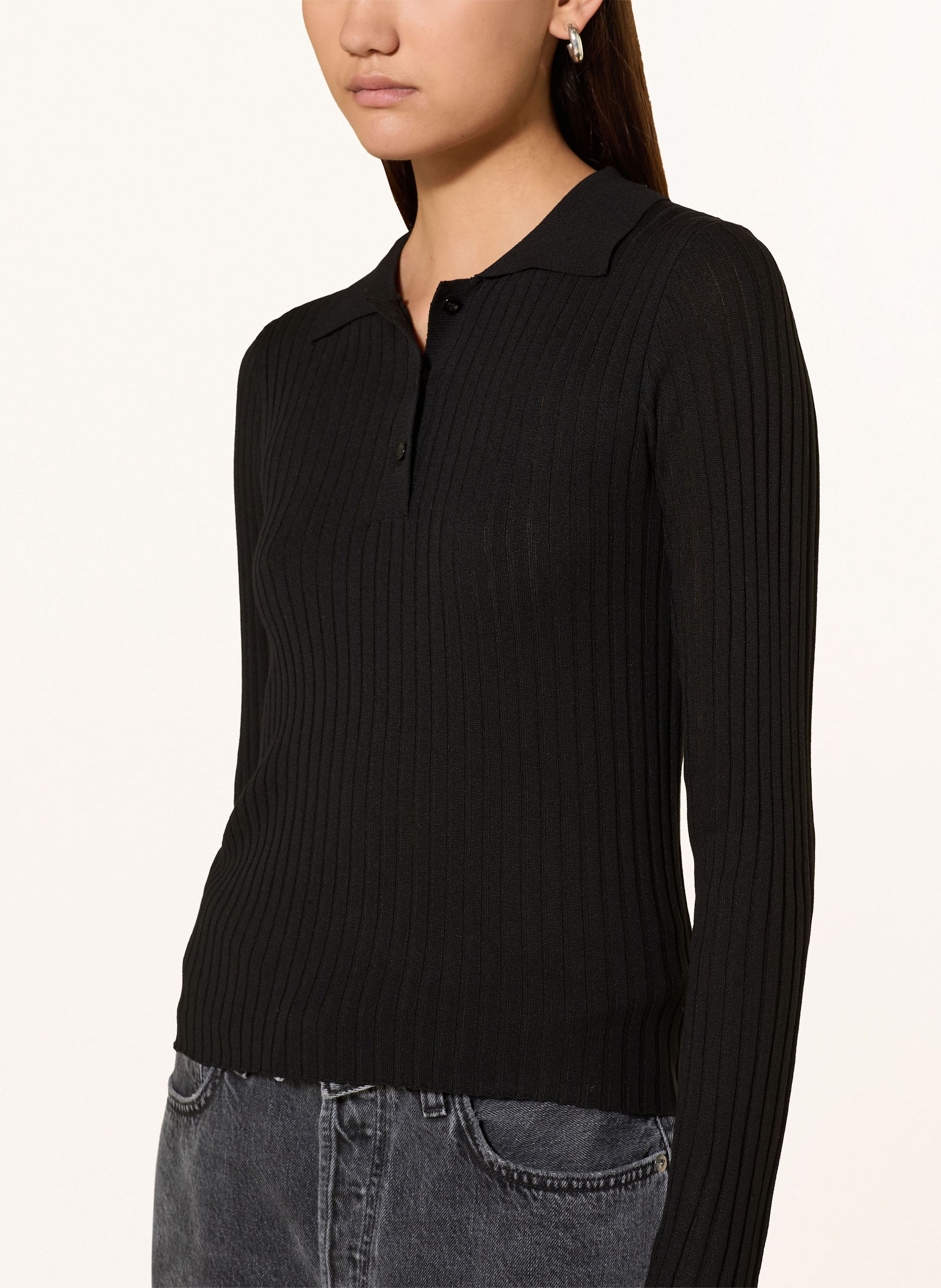 Thumbnail - Mrs & Hugs Strick-Poloshirt schwarz