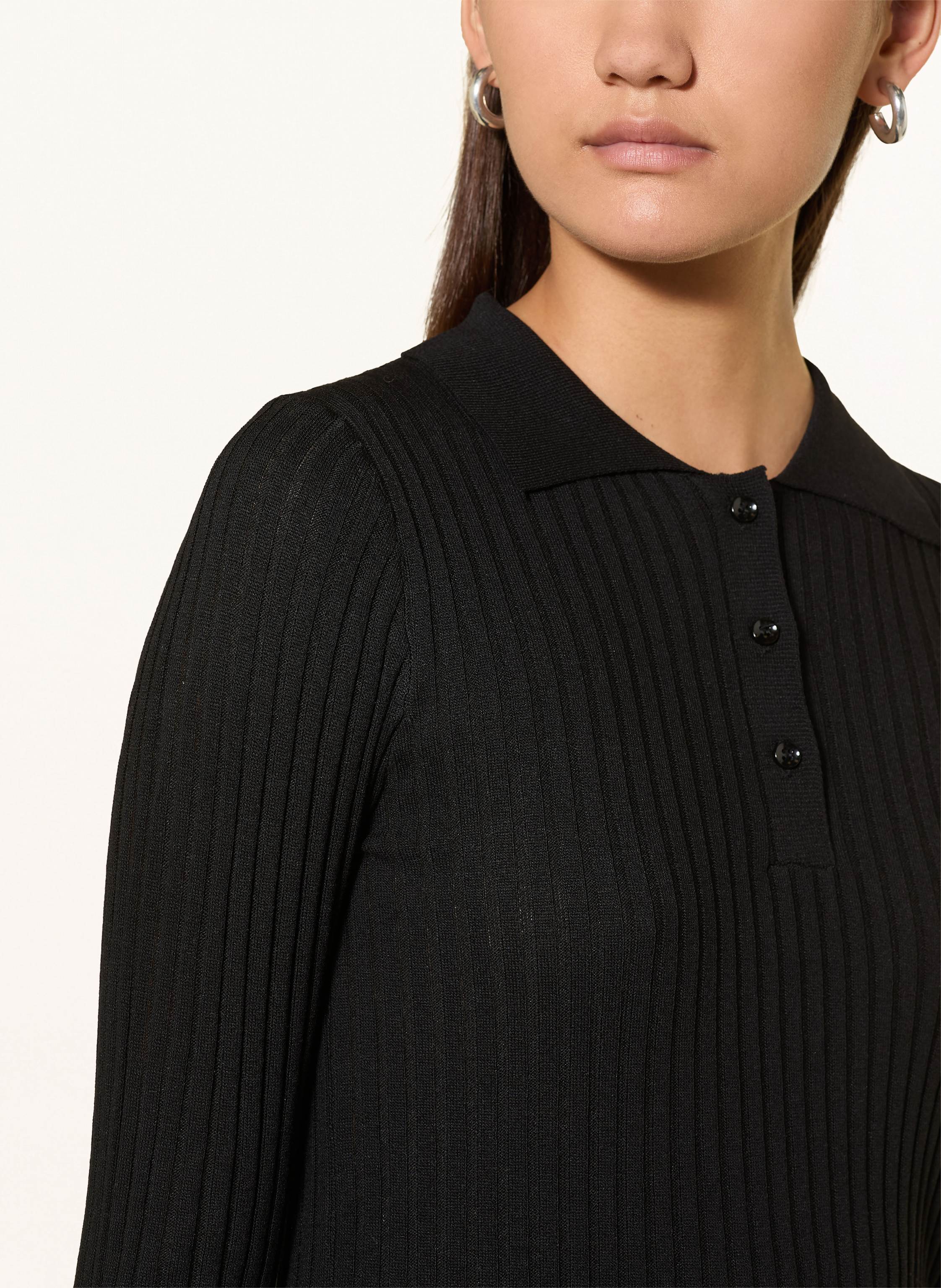 Thumbnail - Mrs & Hugs Strick-Poloshirt schwarz