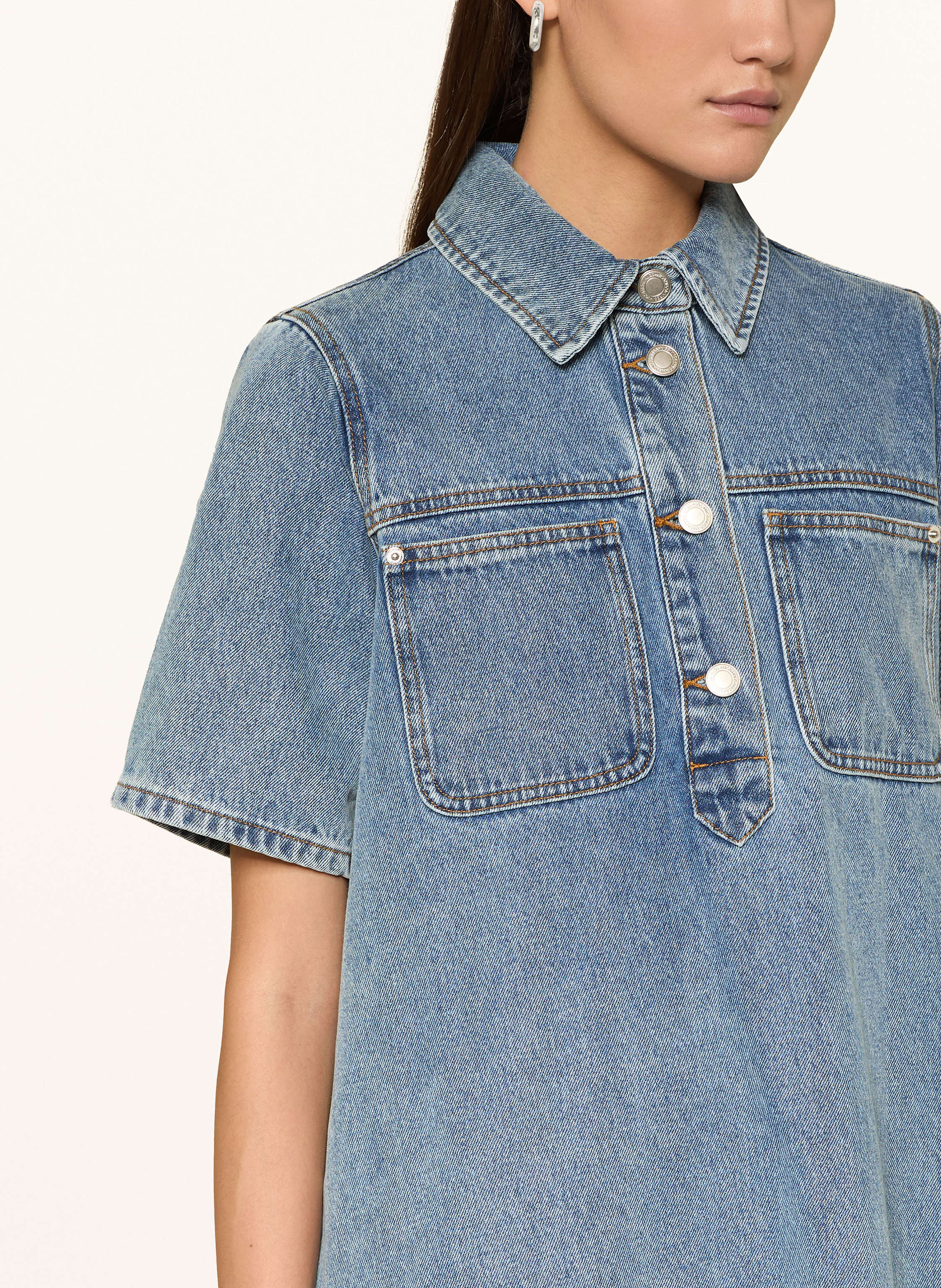 Thumbnail - Mrs & Hugs Jeanskleid blau