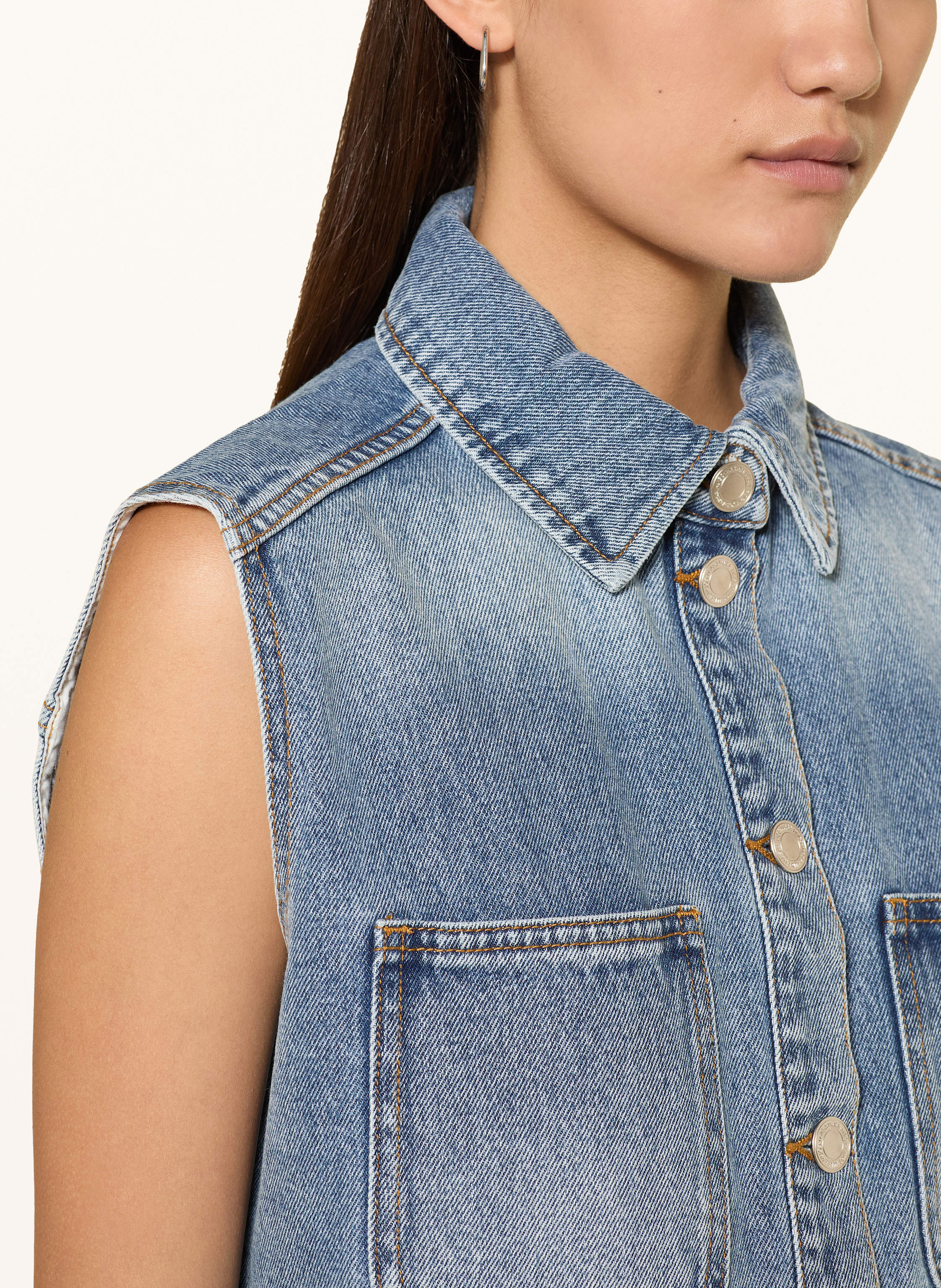 Thumbnail - Mrs & Hugs Cropped-Jeansweste blau