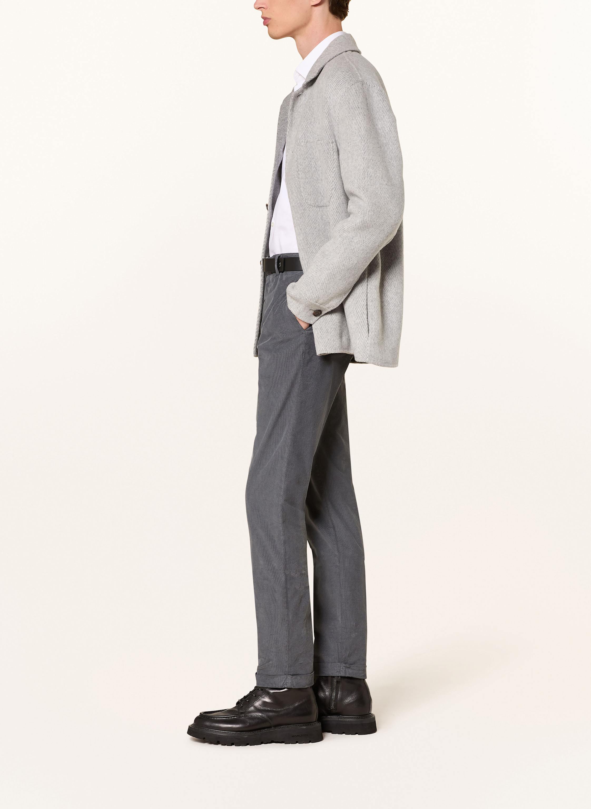 Thumbnail - Berwich Cordchino Retro Contemporary Fit grau