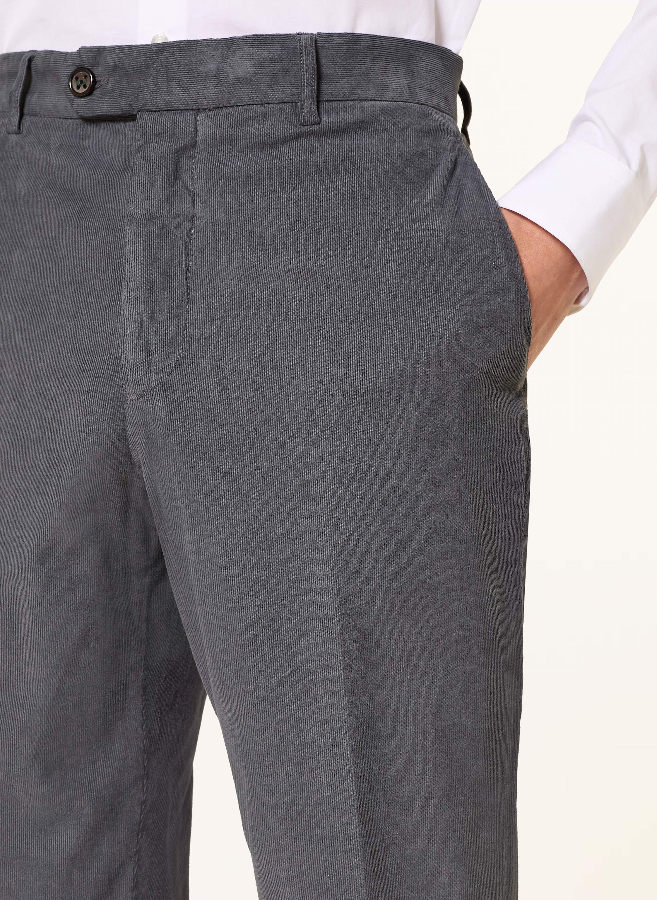 Thumbnail - Berwich Cordchino Retro Contemporary Fit grau