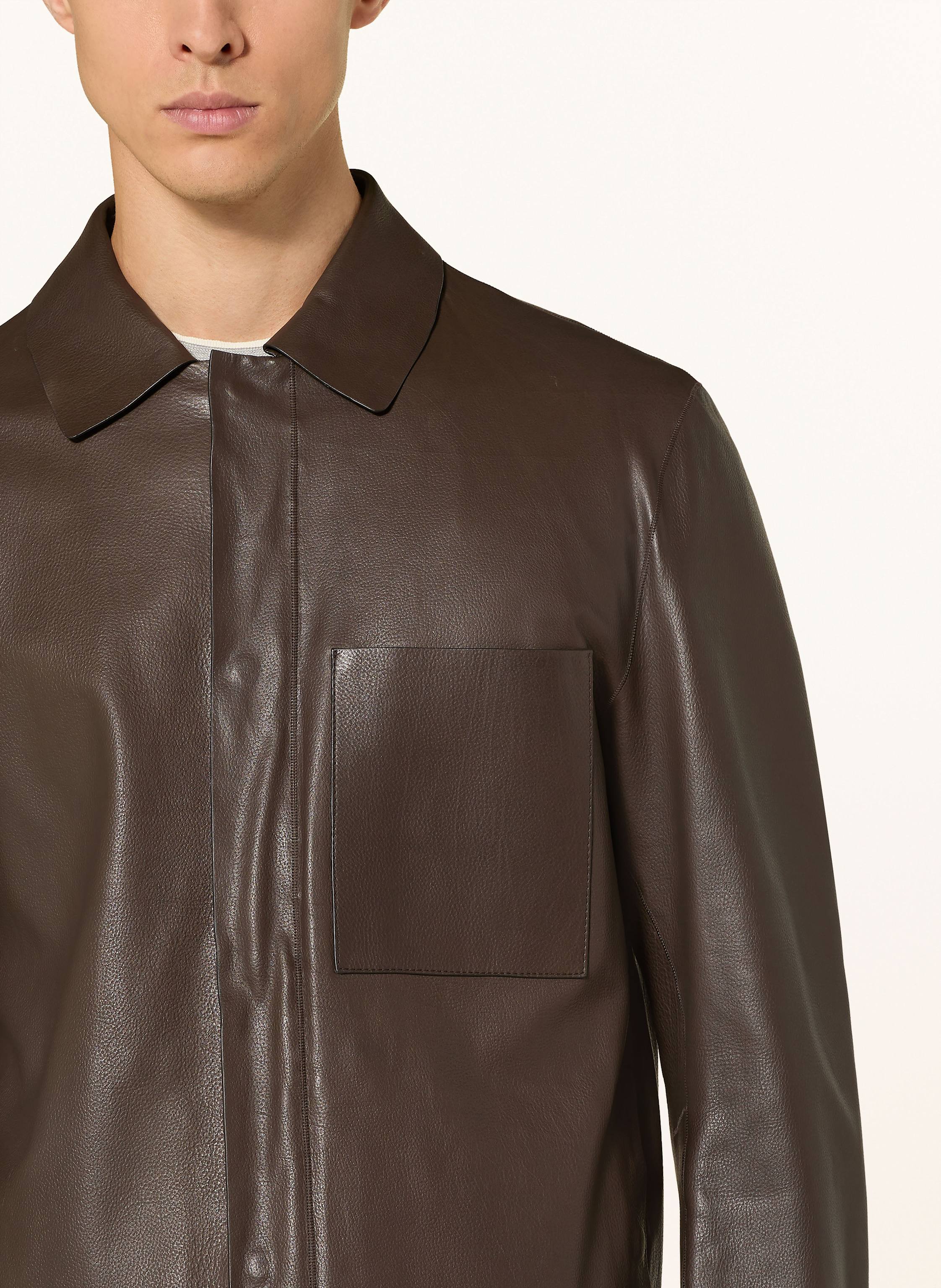 Thumbnail - Boss Lederjacke Mandalo braun