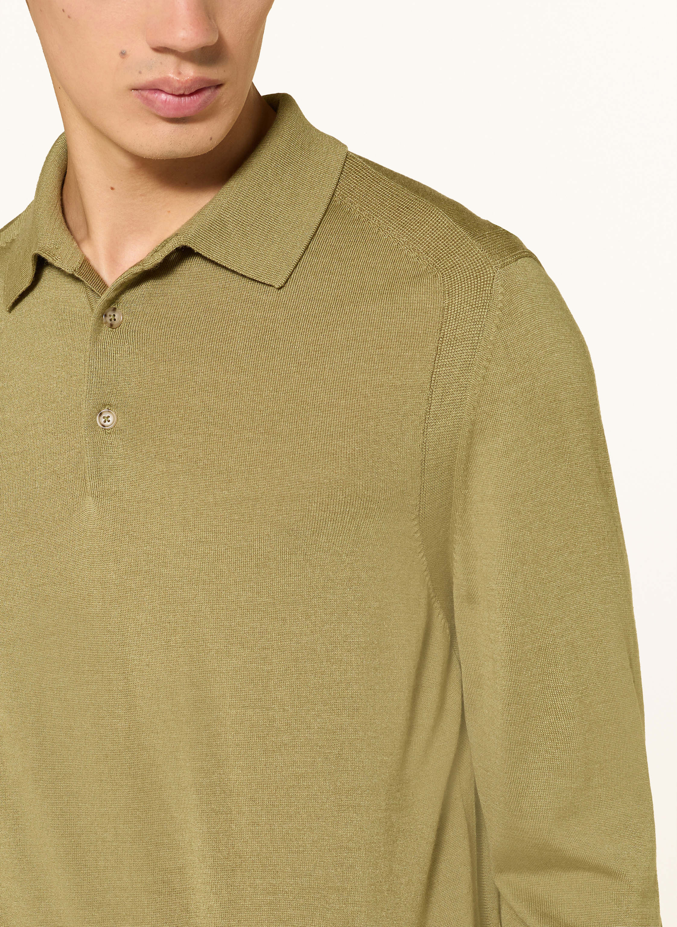 Thumbnail - Boss Strick-Poloshirt L-Ovio Regular Fit Mit Cashmere Und Seide gruen