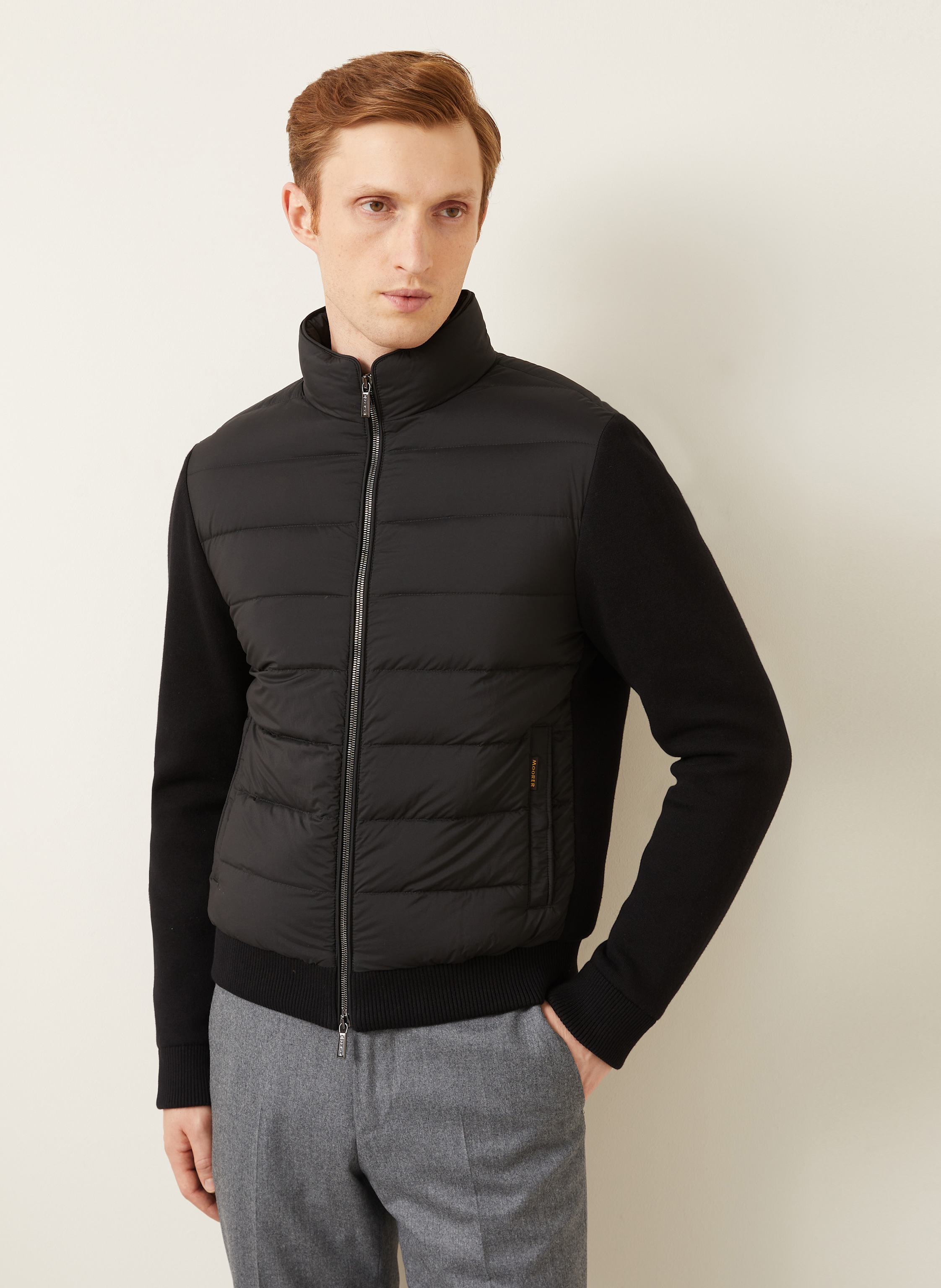 Thumbnail - Moorer Daunenjacke Im Materialmix schwarz