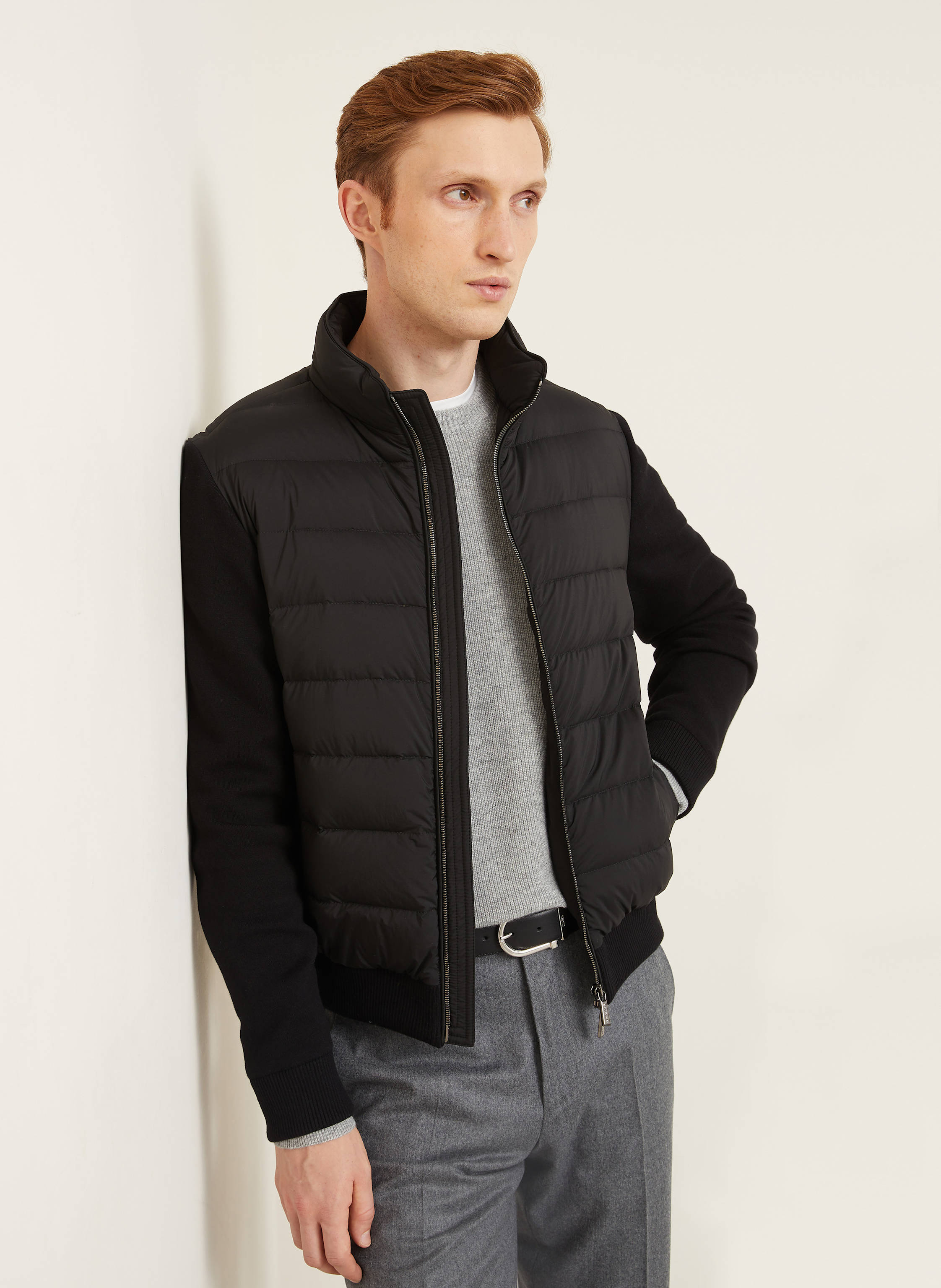 Thumbnail - Moorer Daunenjacke Im Materialmix schwarz