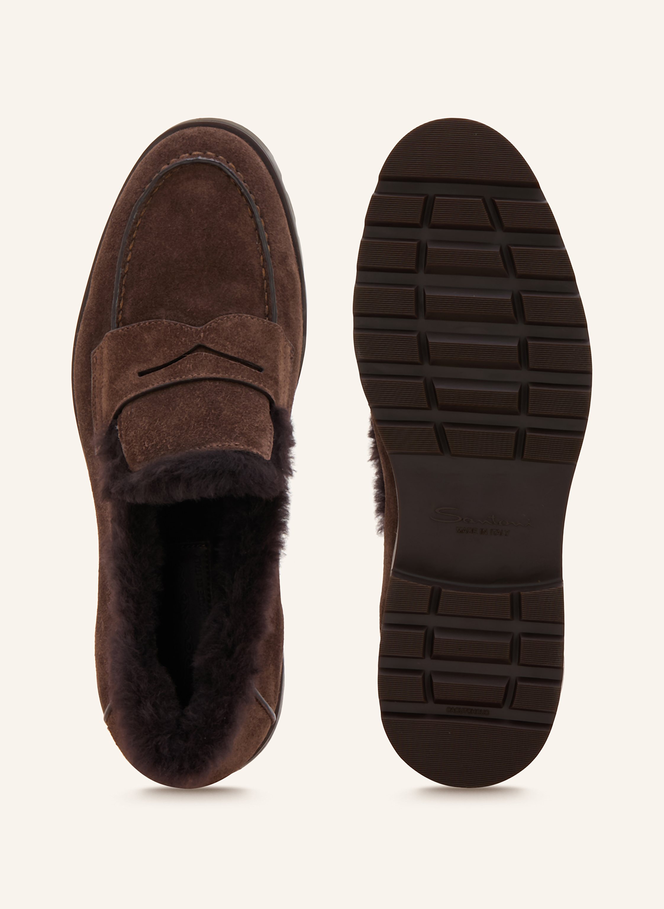 Thumbnail - Santoni Slipper Det braun
