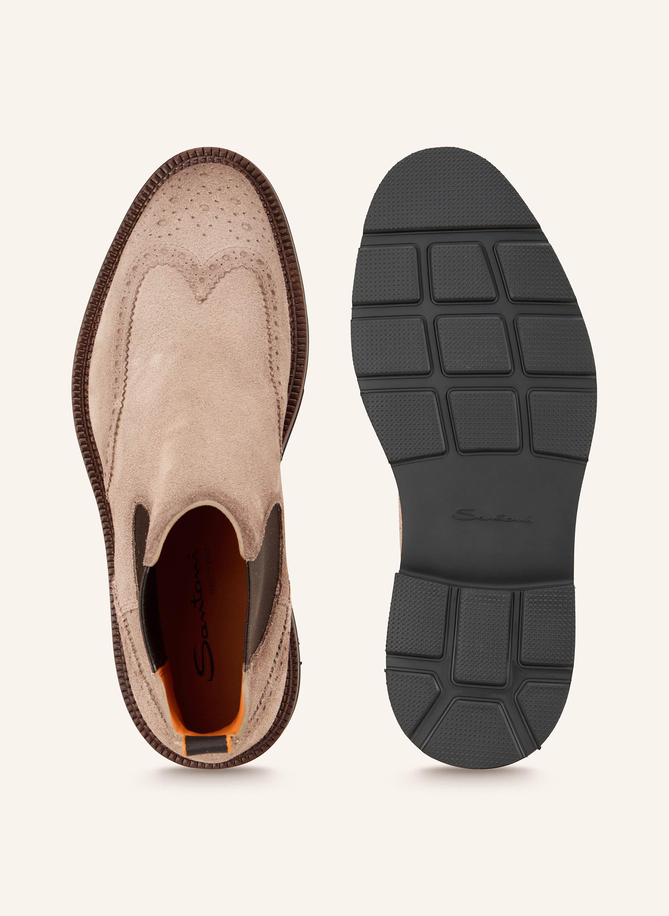 Thumbnail - Santoni Chelsea-Boots Kalamaboot beige