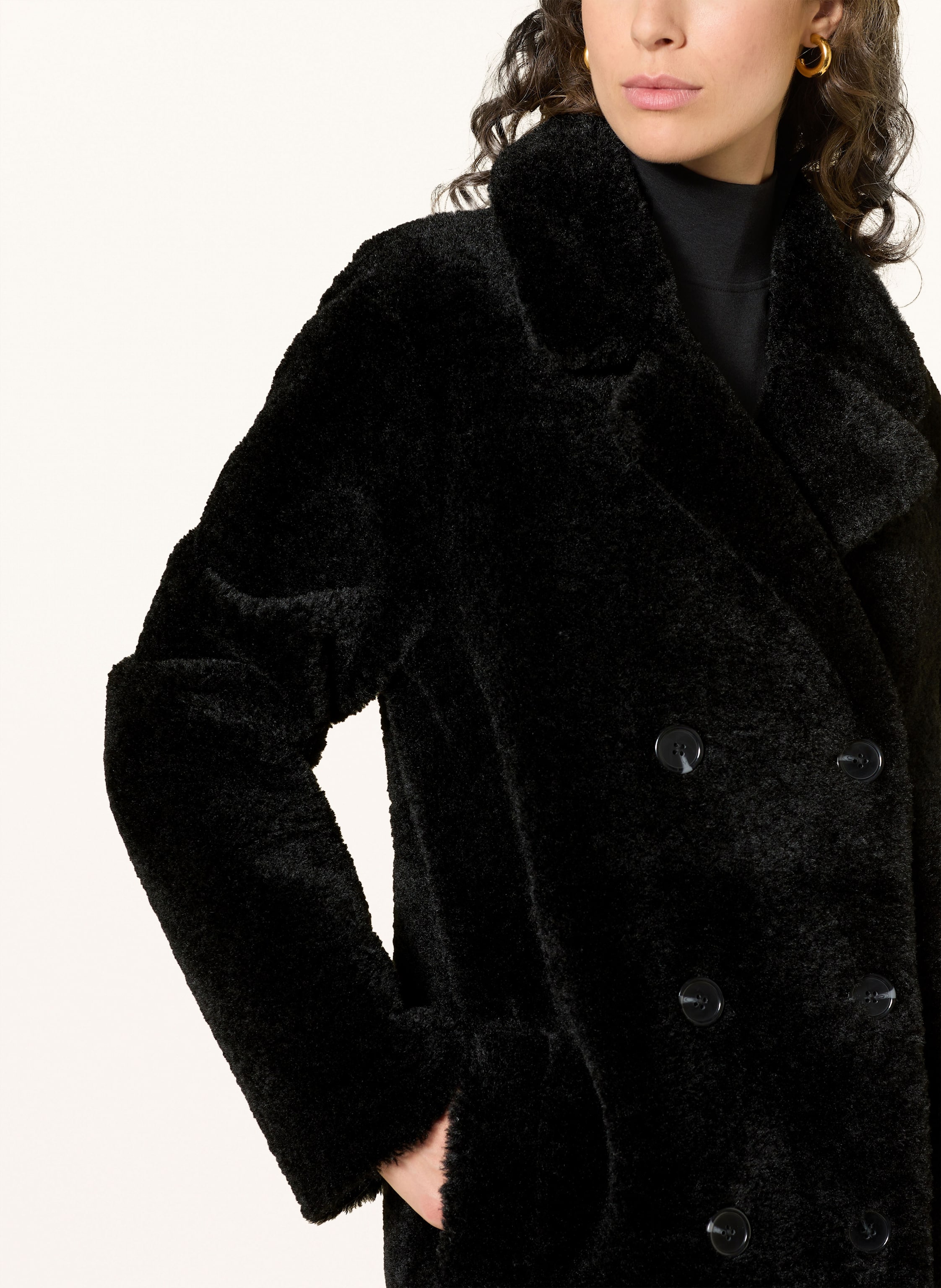 Thumbnail - Mrs & Hugs Kunstfell-Mantel schwarz