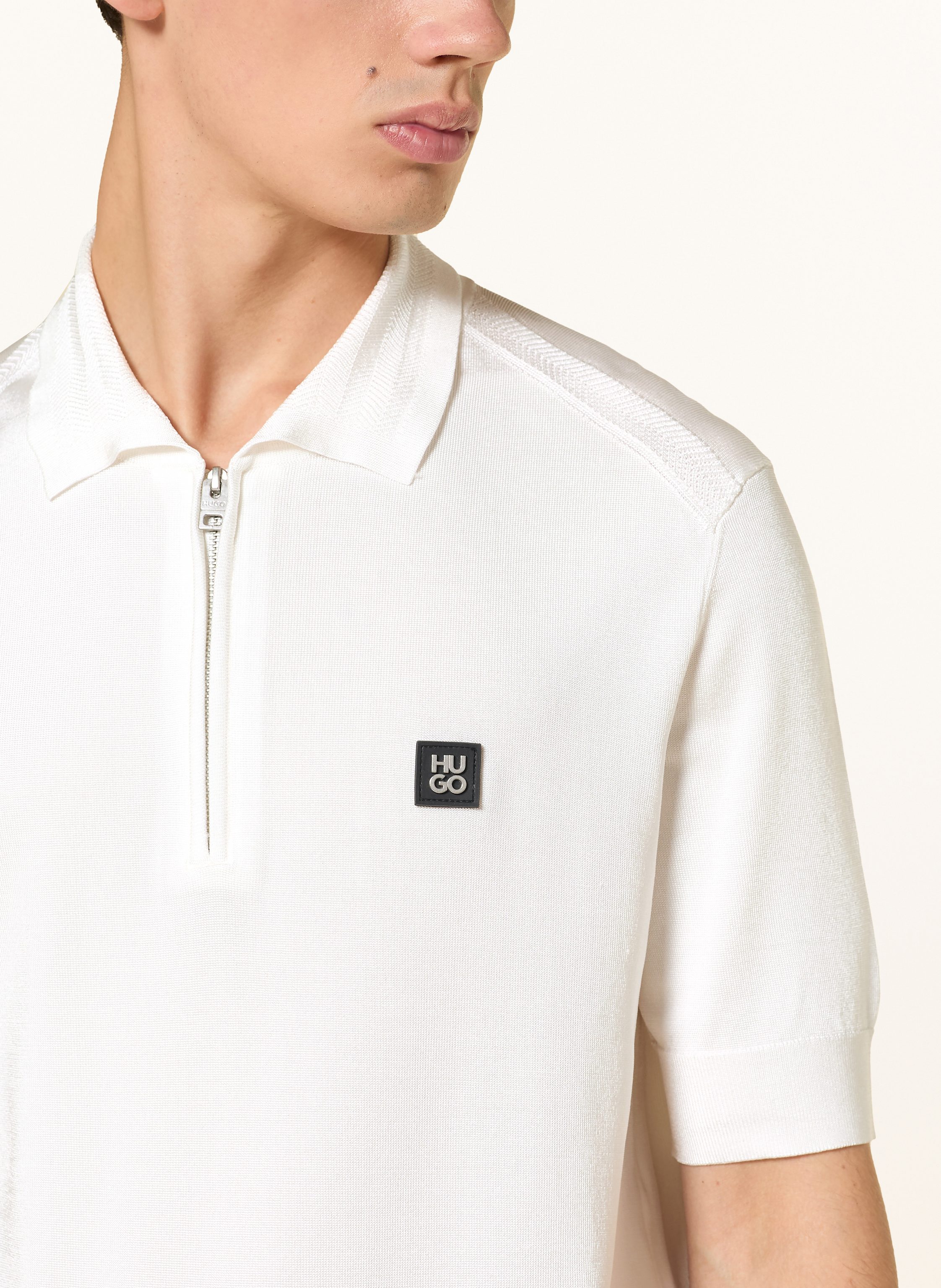 Thumbnail - Hugo Strick-Poloshirt Sayfong weiss