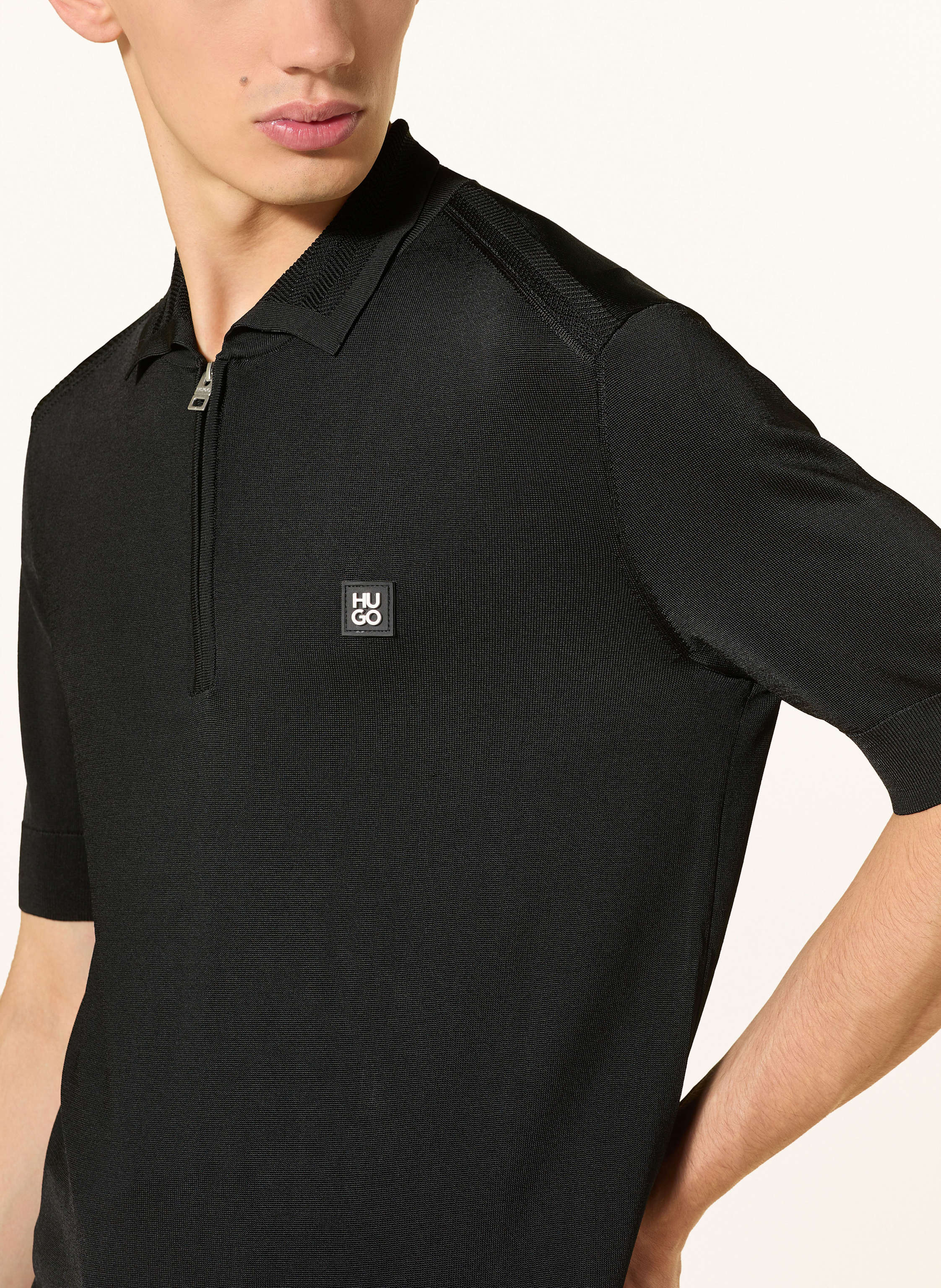 Thumbnail - Hugo Strick-Poloshirt Sayfong schwarz