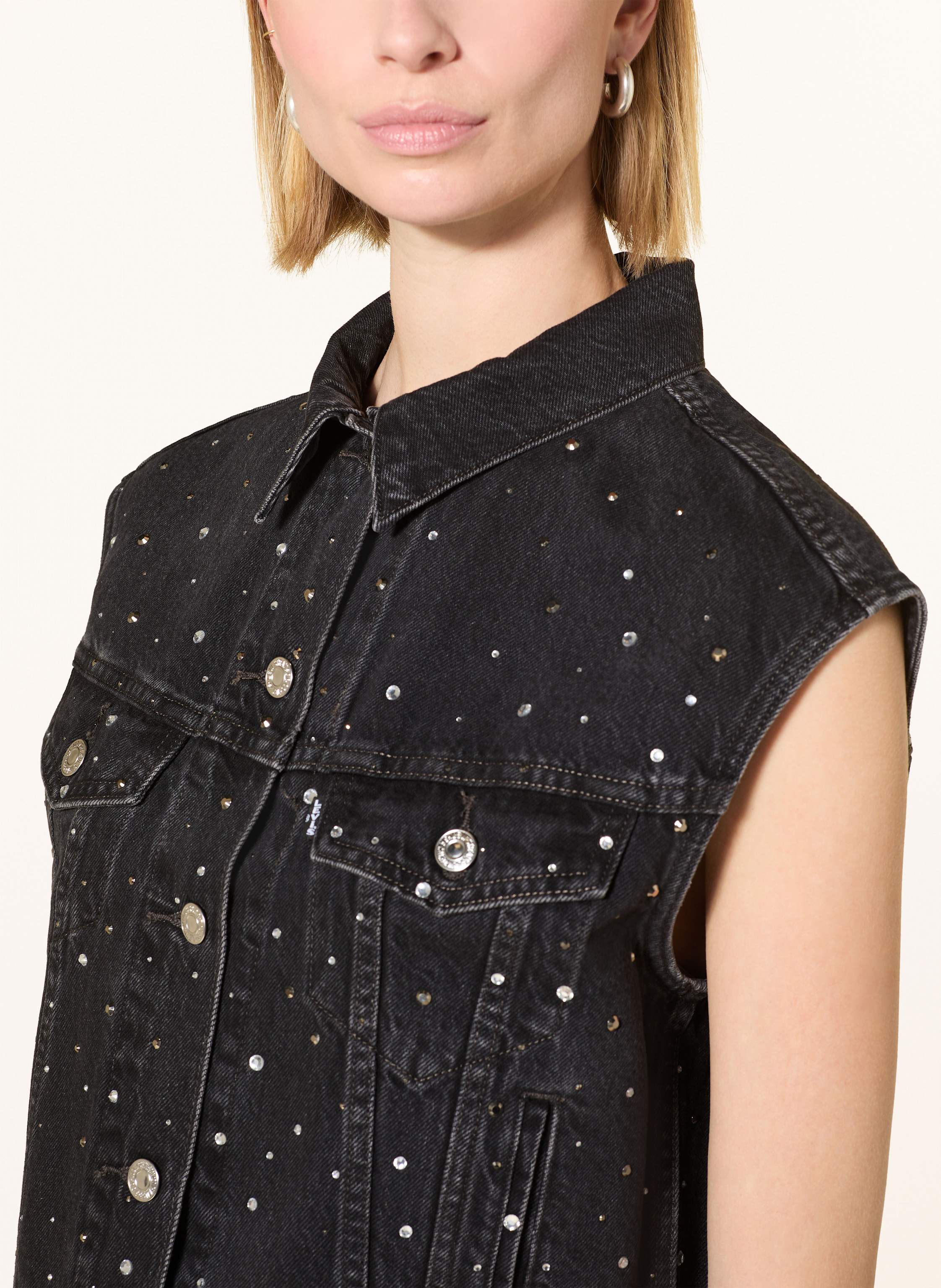 Thumbnail - Levi's® Jeansweste Shrunken Mit Schmucksteinen schwarz