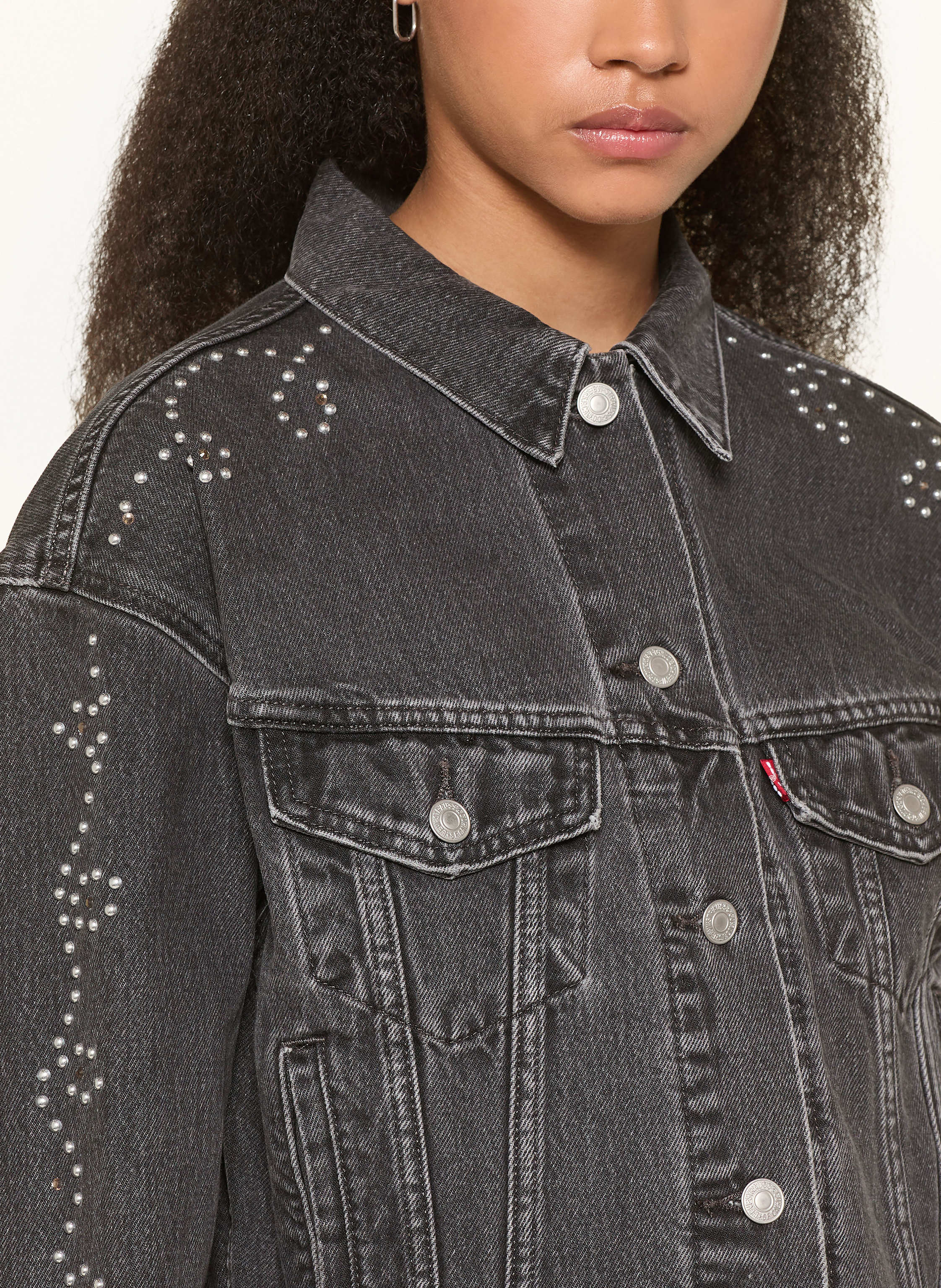 Thumbnail - Levi's® Jeansjacke Shrunken 90s Mit Schmucksteinen schwarz